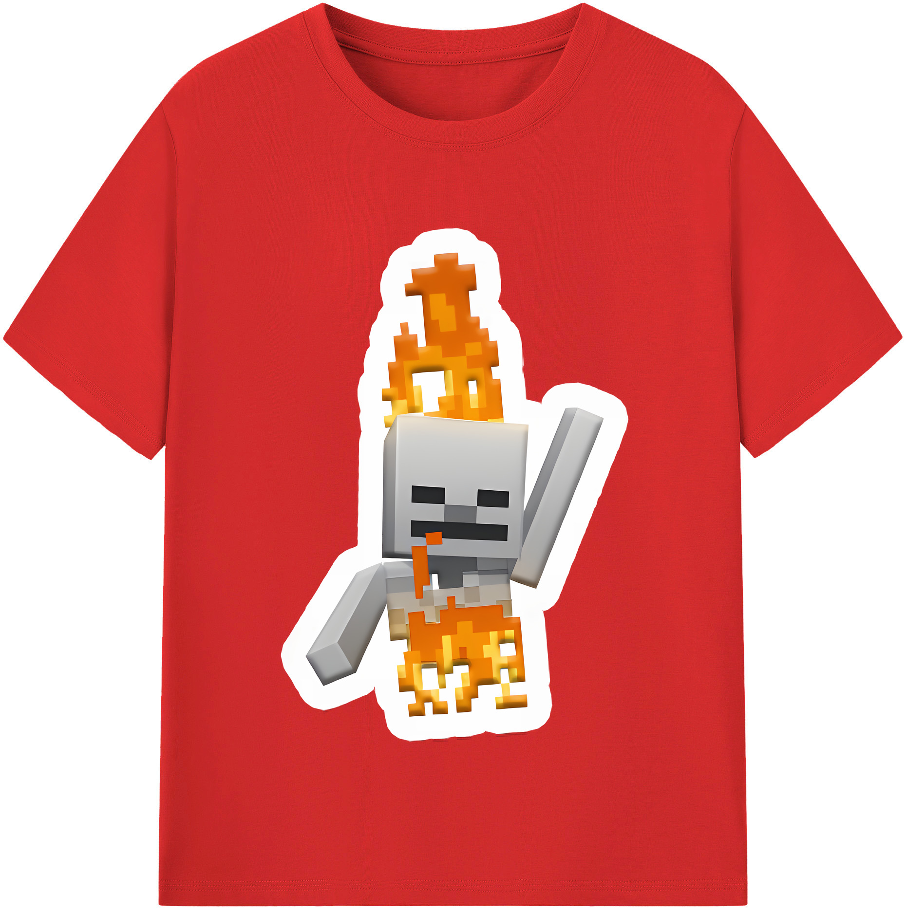 （画像用） マインクラフト ブロックの世界 Minecraft MC Block world レディースカジュアルプリントTシャツ（綿100％）