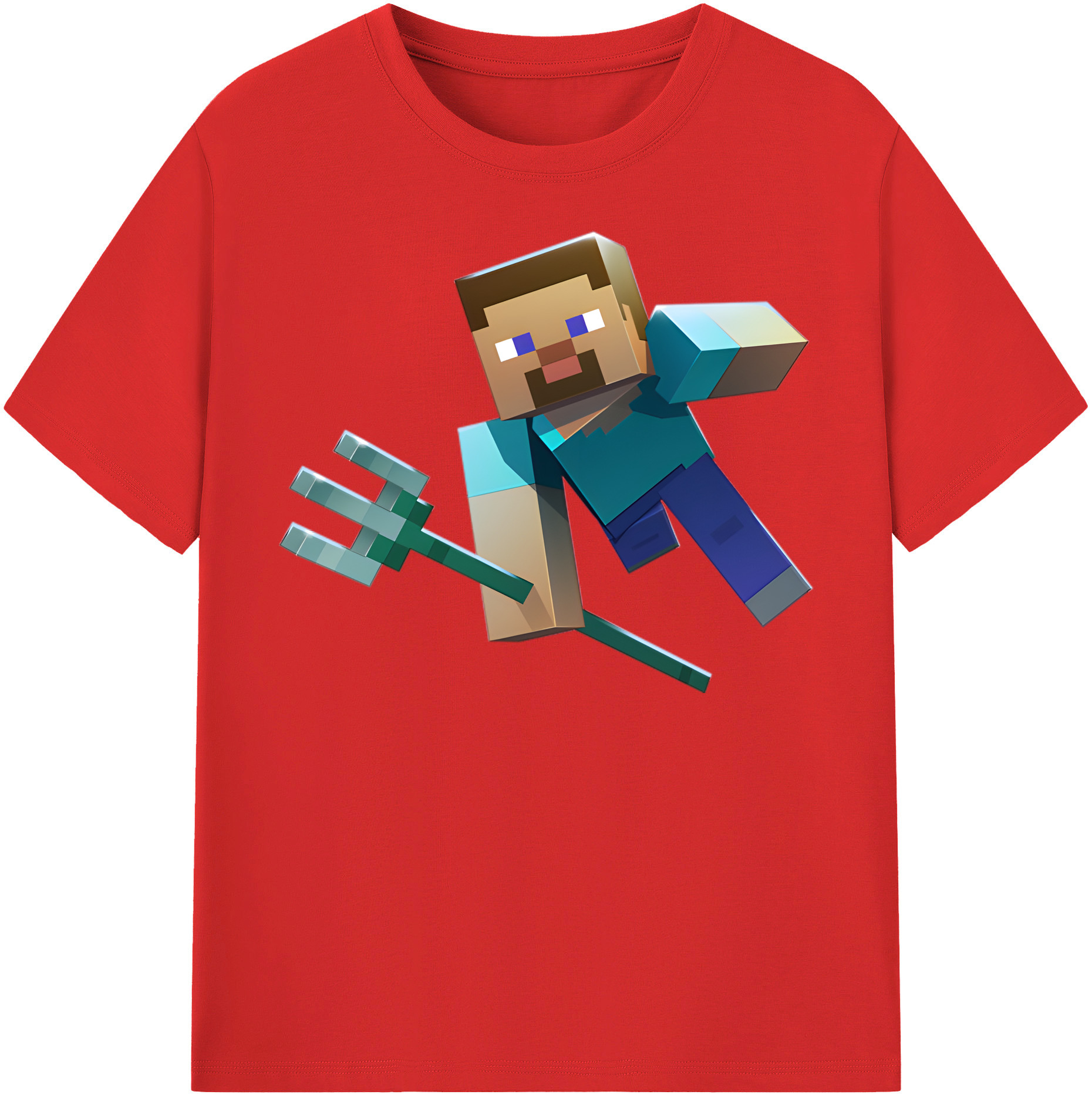 （画像用） マインクラフト ブロックの世界 Minecraft MC Block world レディースカジュアルプリントTシャツ（綿100％）