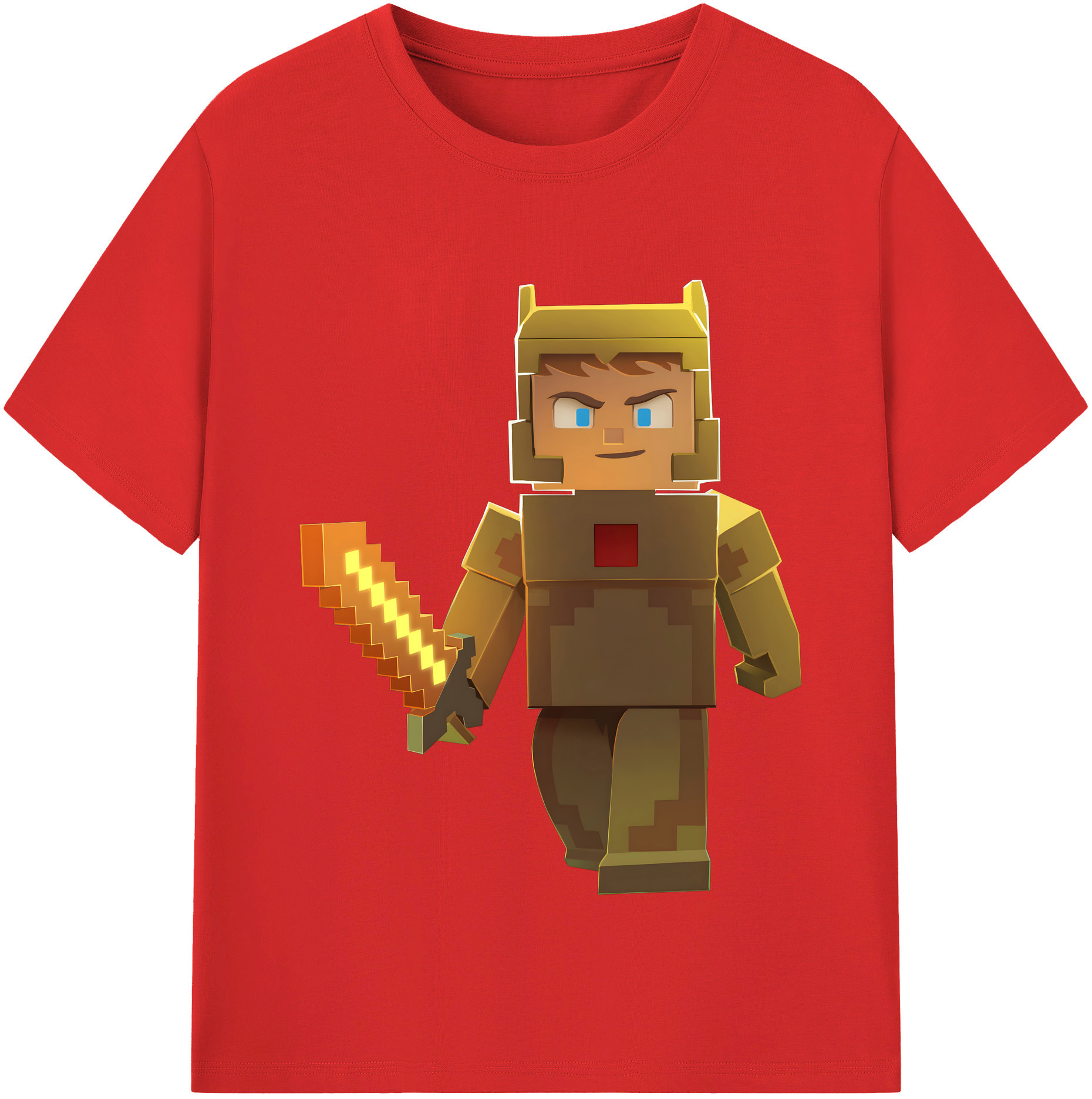（画像用） マインクラフト ブロックの世界 Minecraft MC Block world レディースカジュアルプリントTシャツ（綿100％）