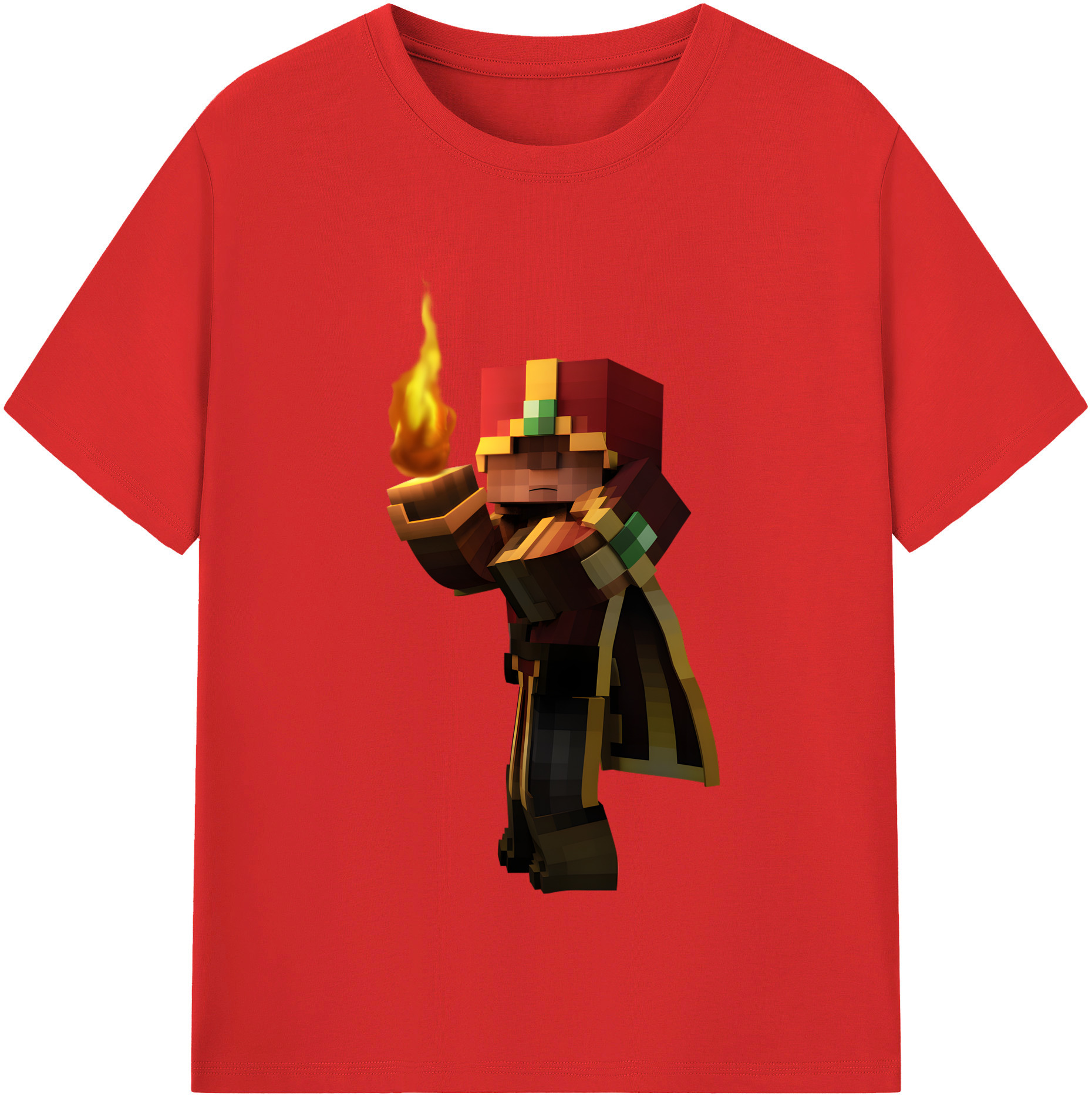 （画像用） マインクラフト ブロックの世界 Minecraft MC Block world レディースカジュアルプリントTシャツ（綿100％）