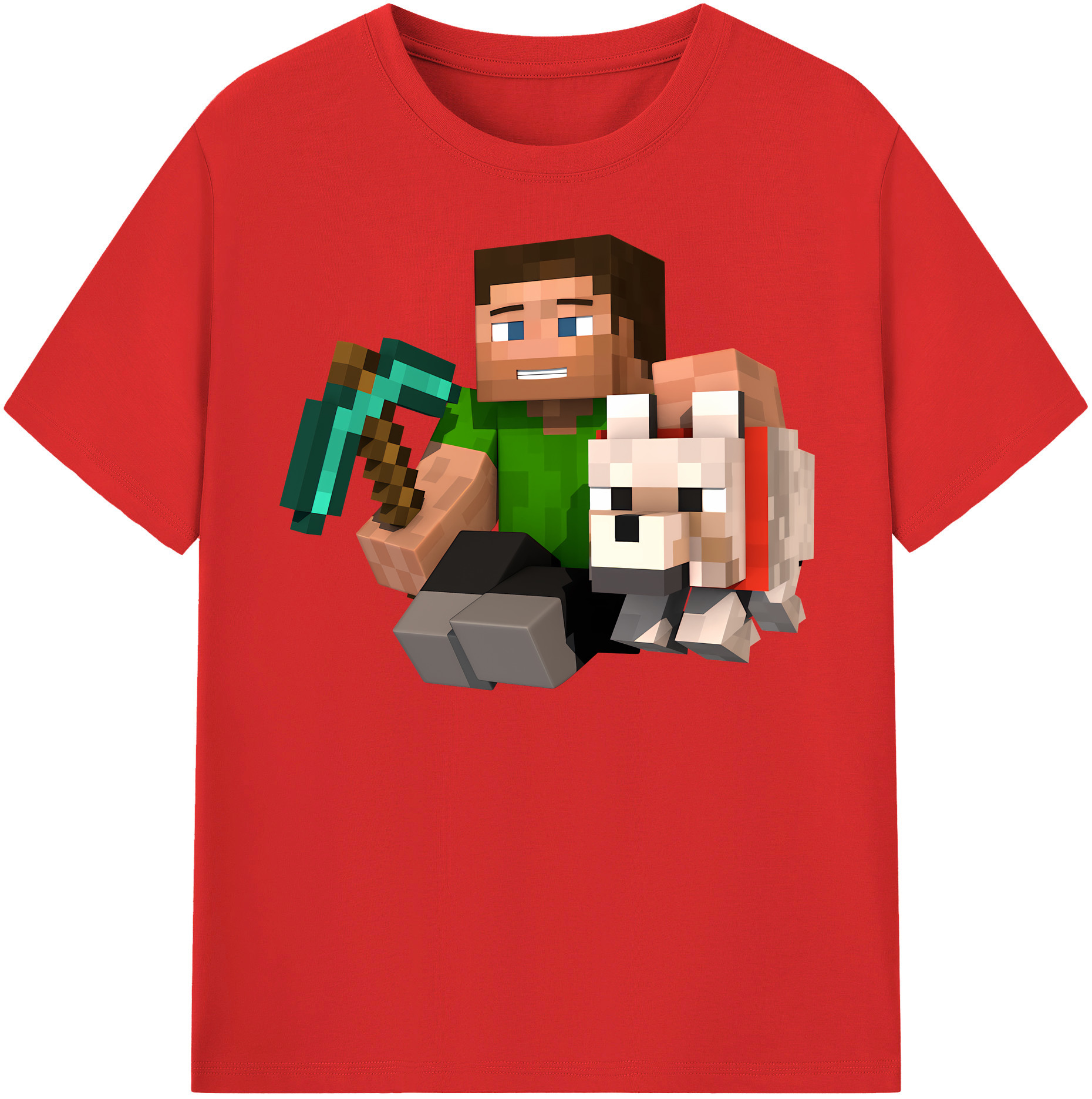 （画像用） マインクラフト ブロックの世界 Minecraft MC Block world レディースカジュアルプリントTシャツ（綿100％）