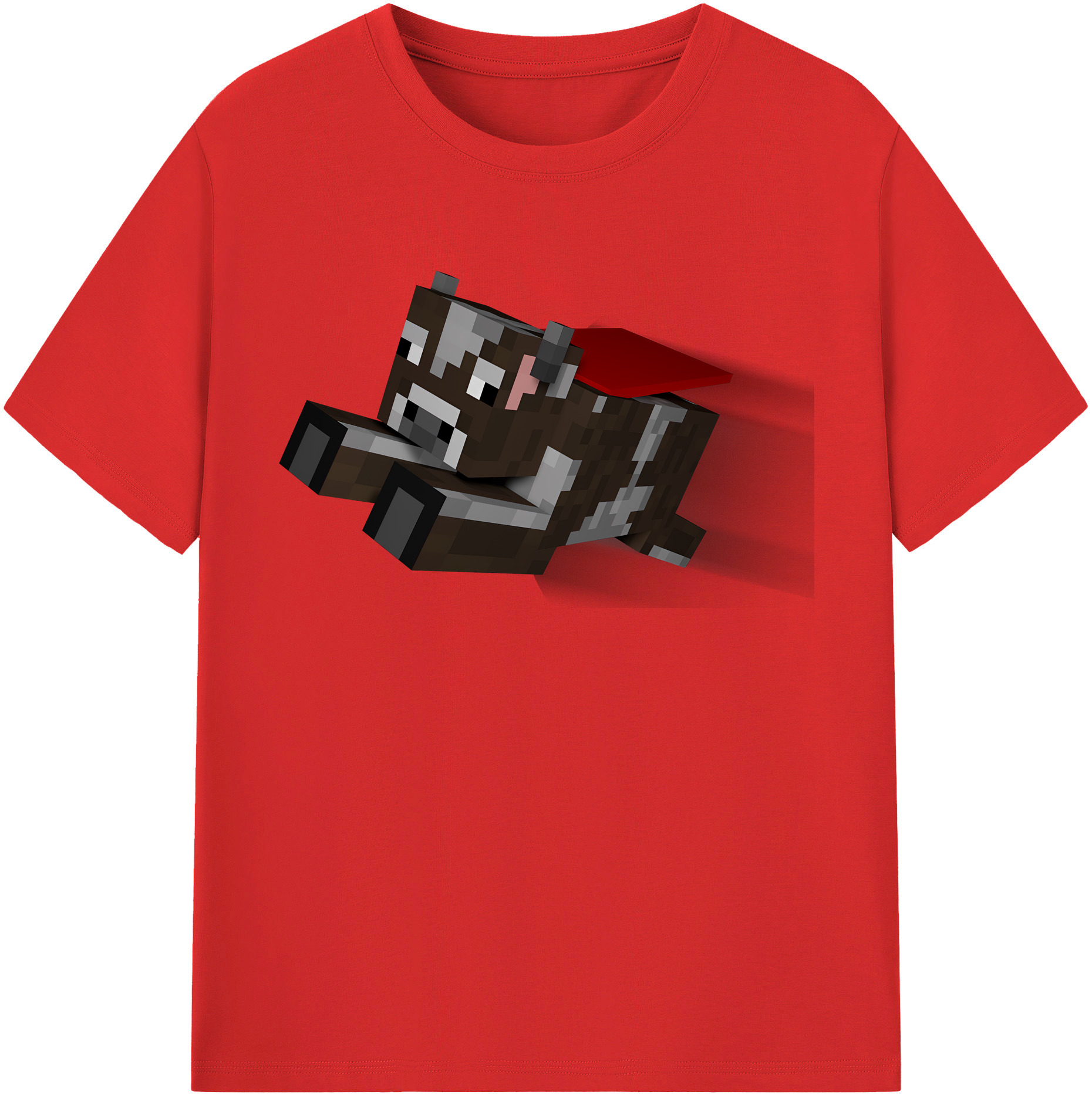（画像用） マインクラフト ブロックの世界 Minecraft MC Block world レディースカジュアルプリントTシャツ（綿100％）