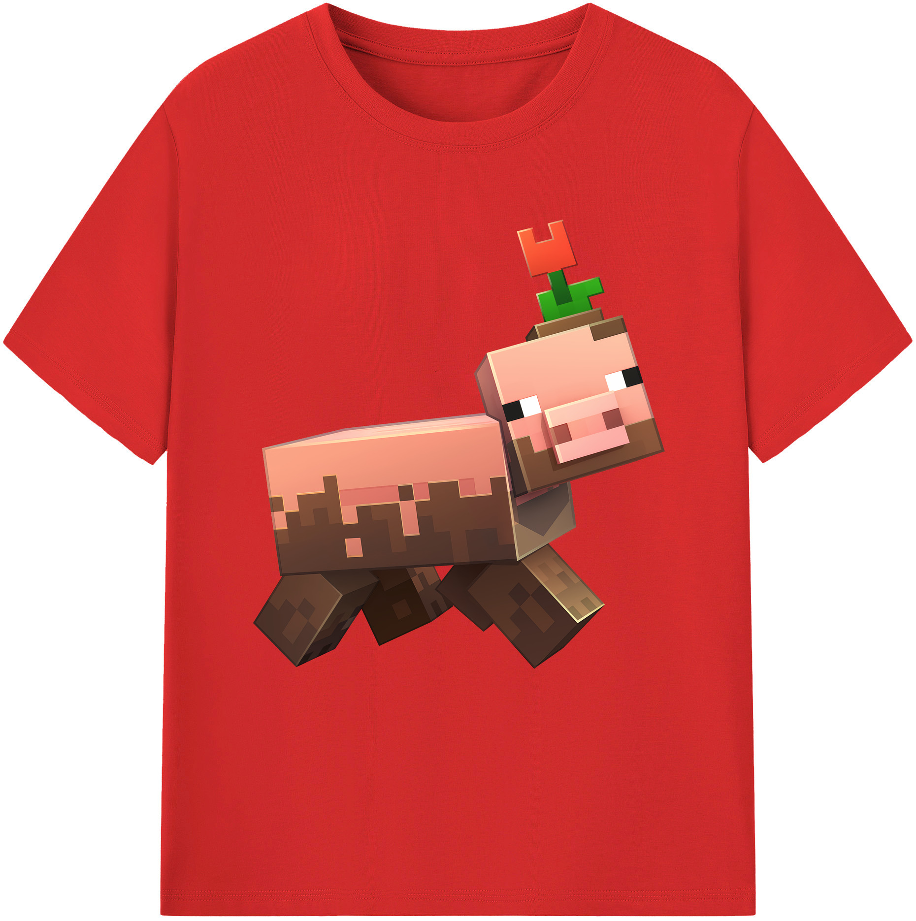 （画像用） マインクラフト ブロックの世界 Minecraft MC Block world レディースカジュアルプリントTシャツ（綿100％）