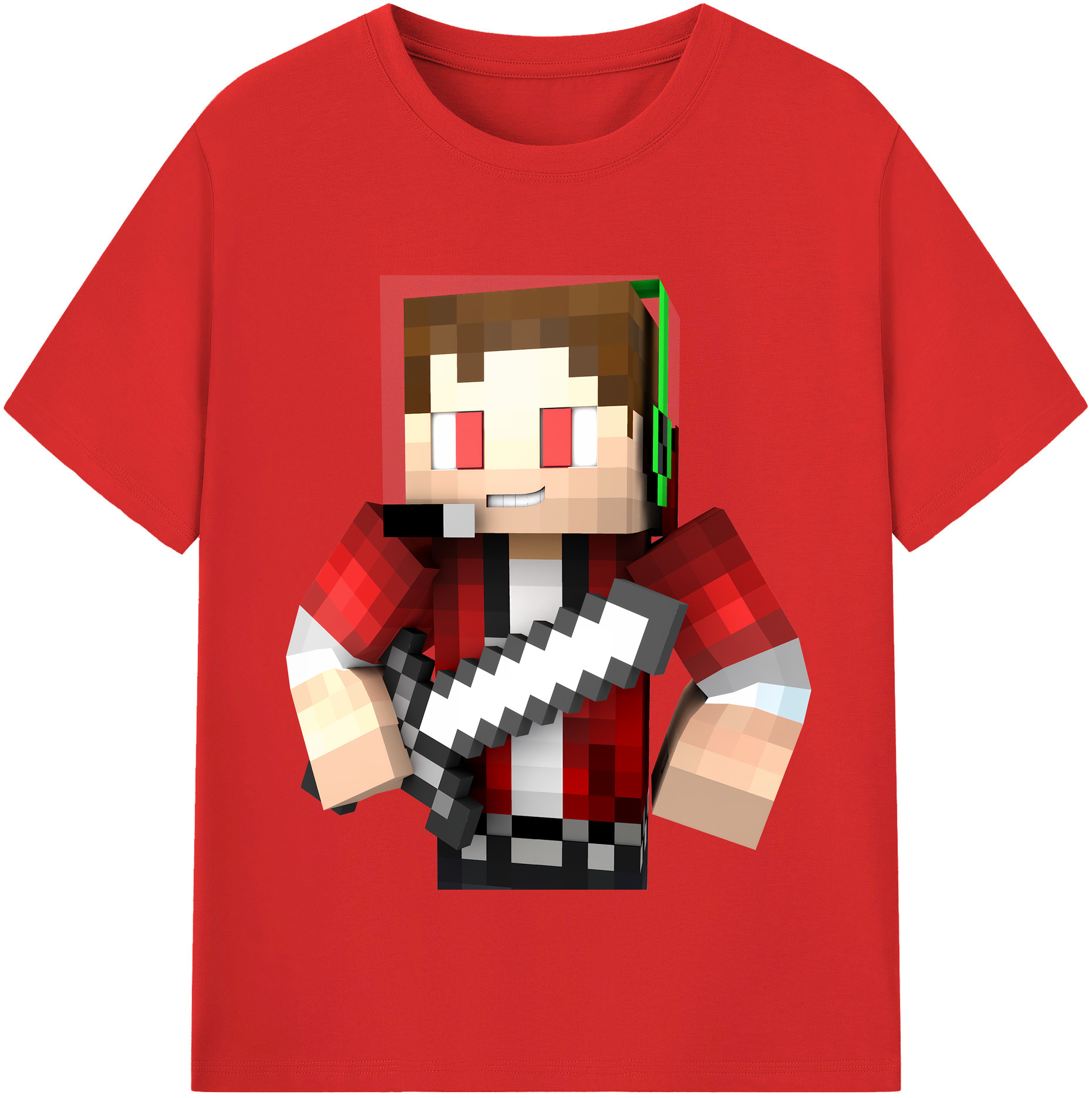 （画像用） マインクラフト ブロックの世界 Minecraft MC Block world レディースカジュアルプリントTシャツ（綿100％）