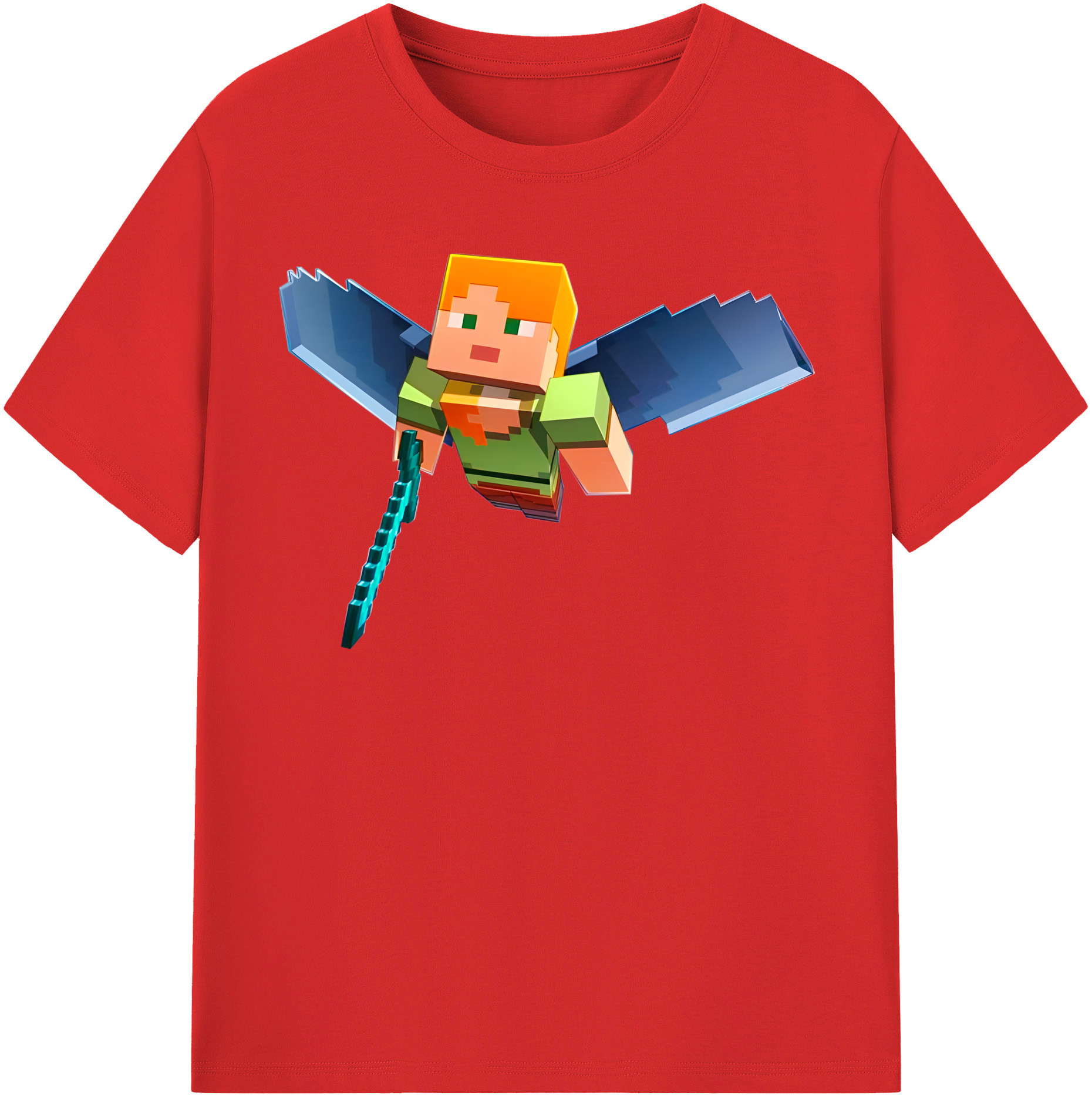 （画像用） マインクラフト ブロックの世界 Minecraft MC Block world レディースカジュアルプリントTシャツ（綿100％）