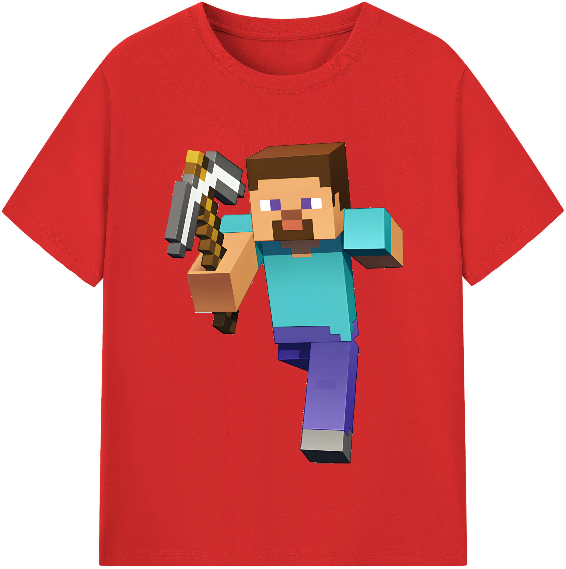 （画像用） マインクラフト ブロックの世界 Minecraft MC Block world レディースカジュアルプリントTシャツ（綿100％）