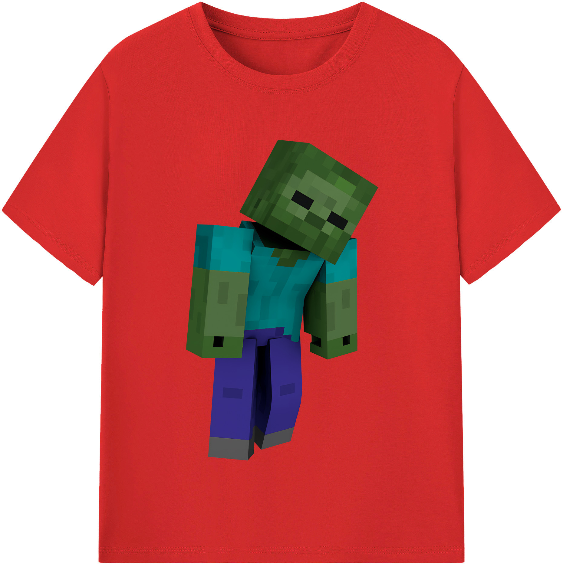 （画像用） マインクラフト ブロックの世界 Minecraft MC Block world レディースカジュアルプリントTシャツ（綿100％）