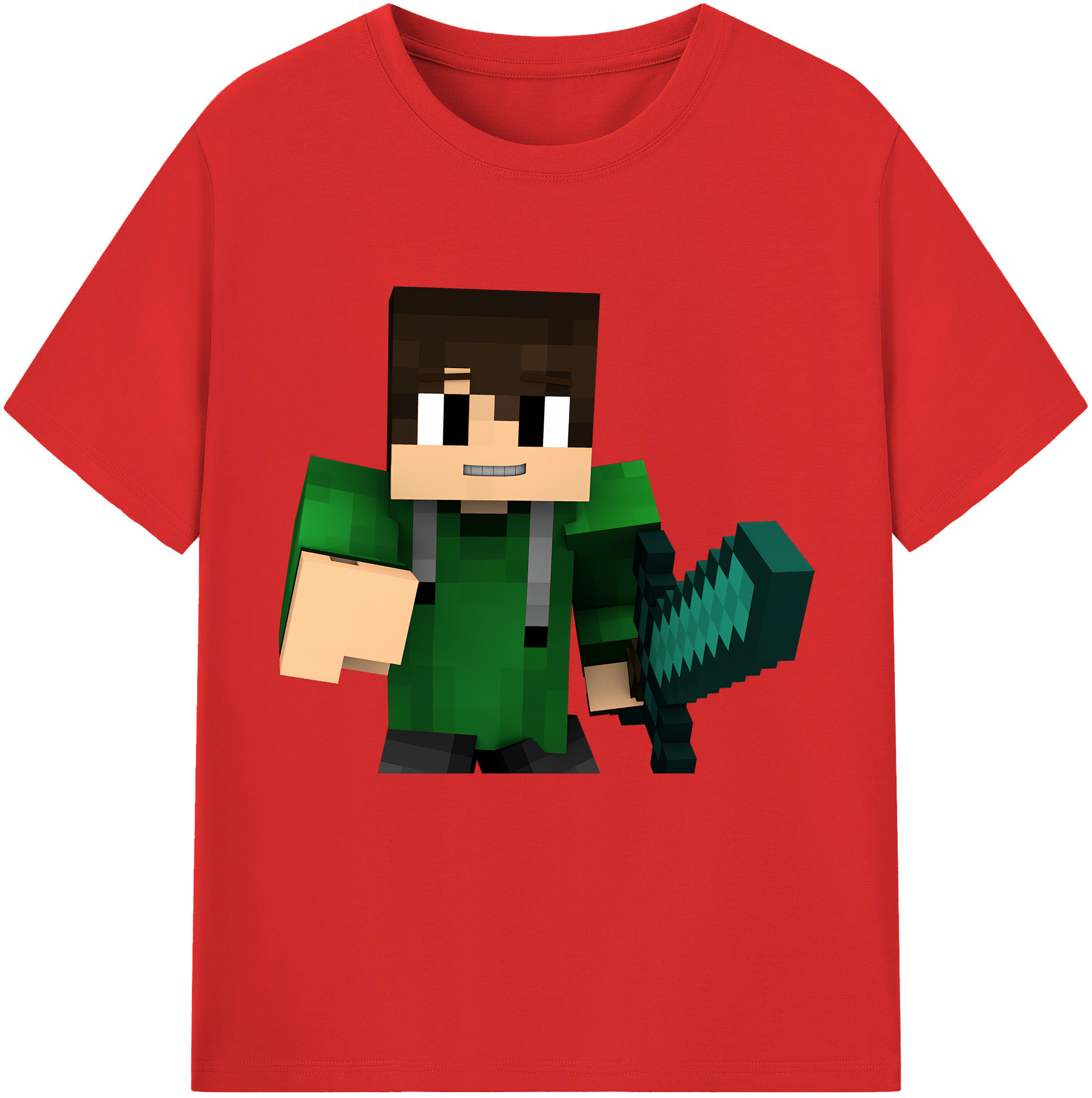 （画像用） マインクラフト ブロックの世界 Minecraft MC Block world レディースカジュアルプリントTシャツ（綿100％）
