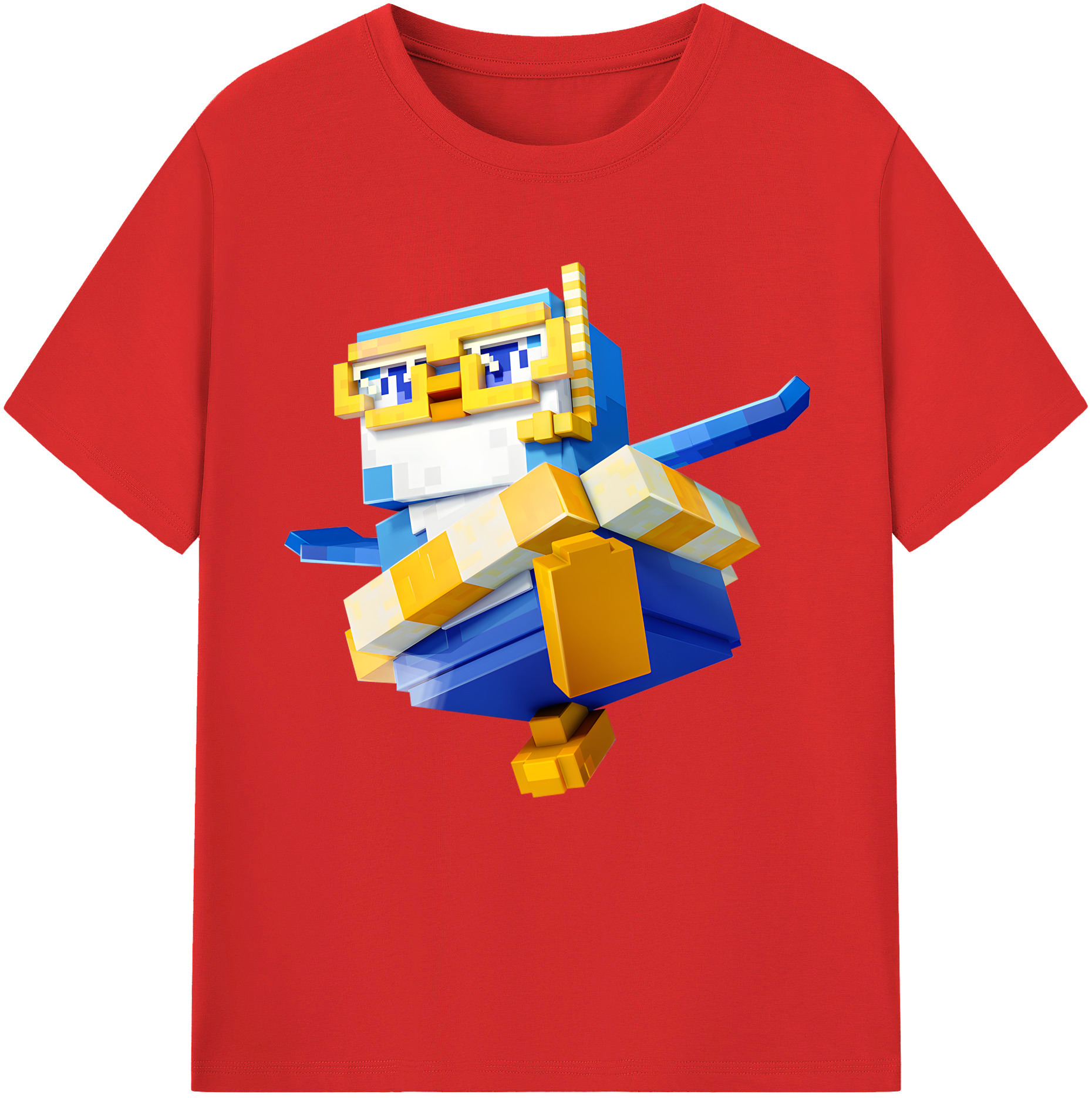 （画像用） マインクラフト ブロックの世界 Minecraft MC Block world レディースカジュアルプリントTシャツ（綿100％）