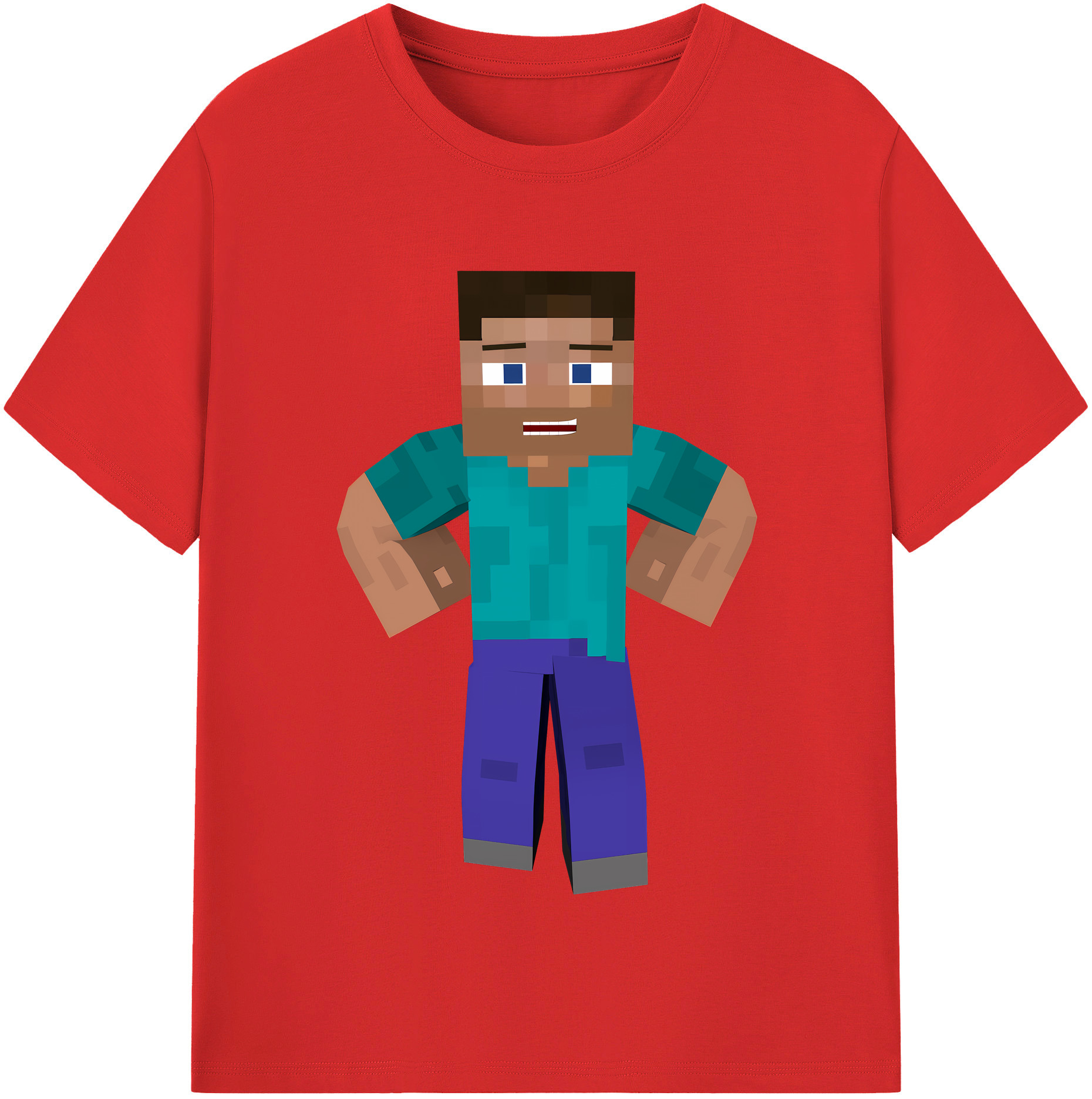 （画像用） マインクラフト ブロックの世界 Minecraft MC Block world レディースカジュアルプリントTシャツ（綿100％）