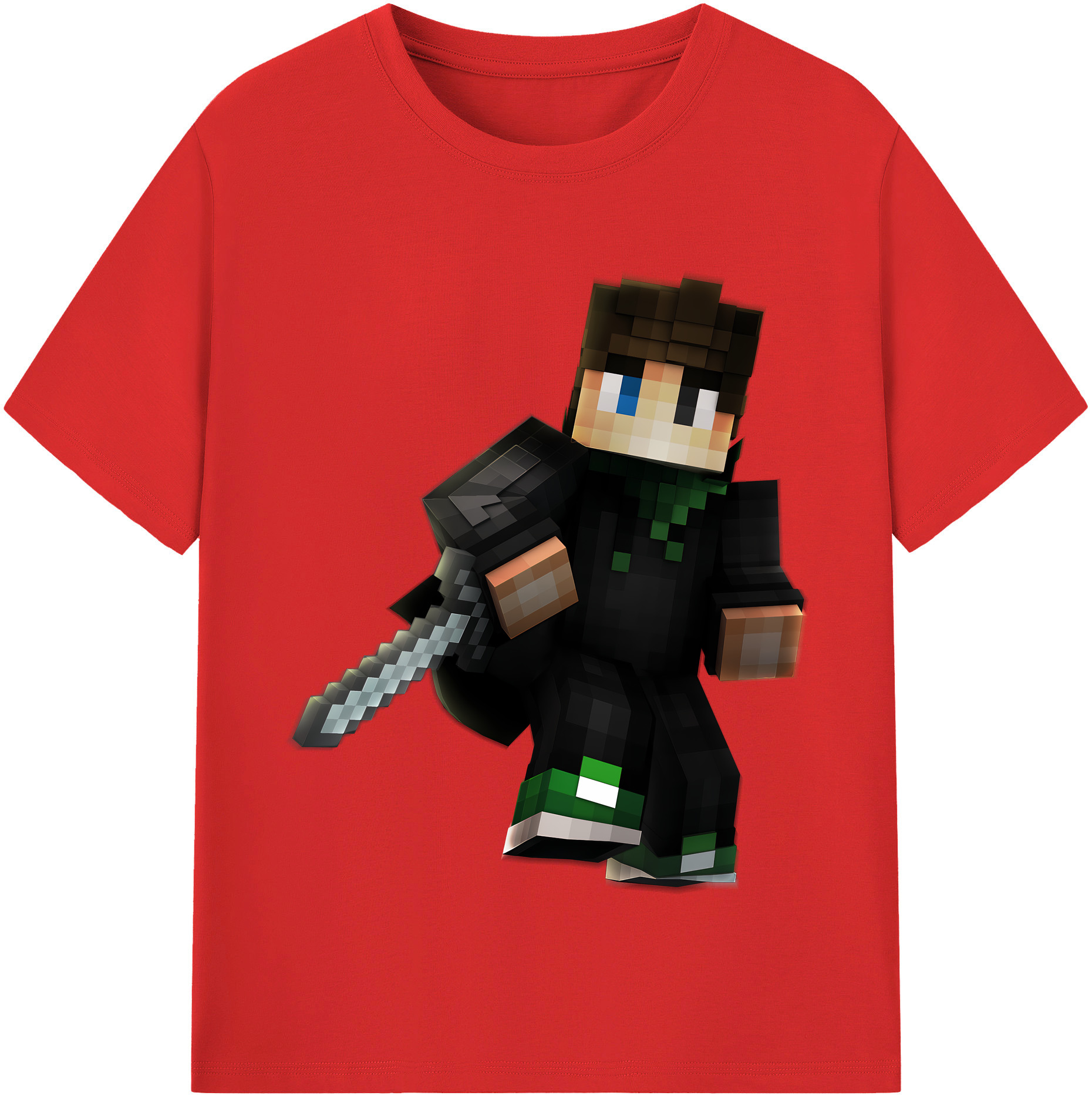 （画像用） マインクラフト ブロックの世界 Minecraft MC Block world レディースカジュアルプリントTシャツ（綿100％）