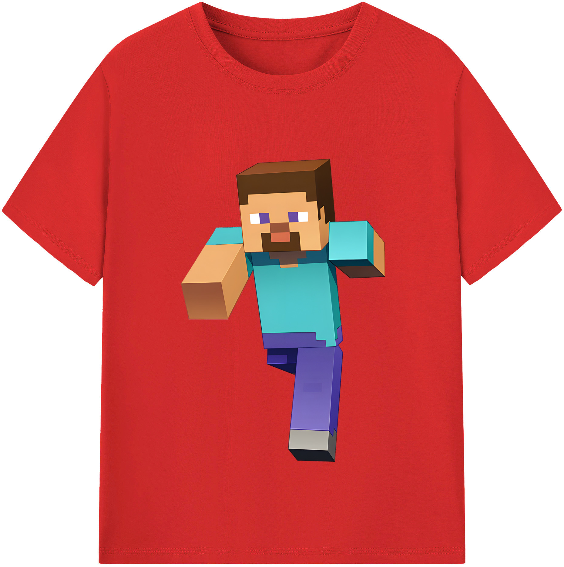（画像用） マインクラフト ブロックの世界 Minecraft MC Block world レディースカジュアルプリントTシャツ（綿100％）