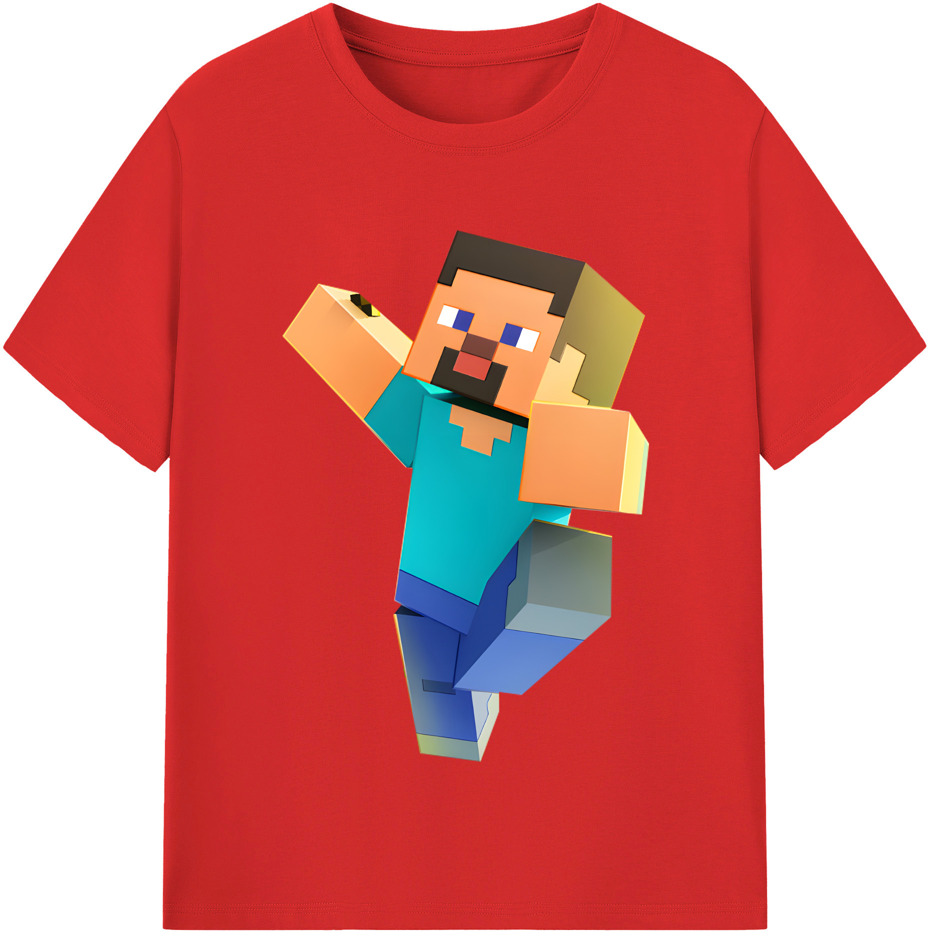 （画像用） マインクラフト ブロックの世界 Minecraft MC Block world レディースカジュアルプリントTシャツ（綿100％）