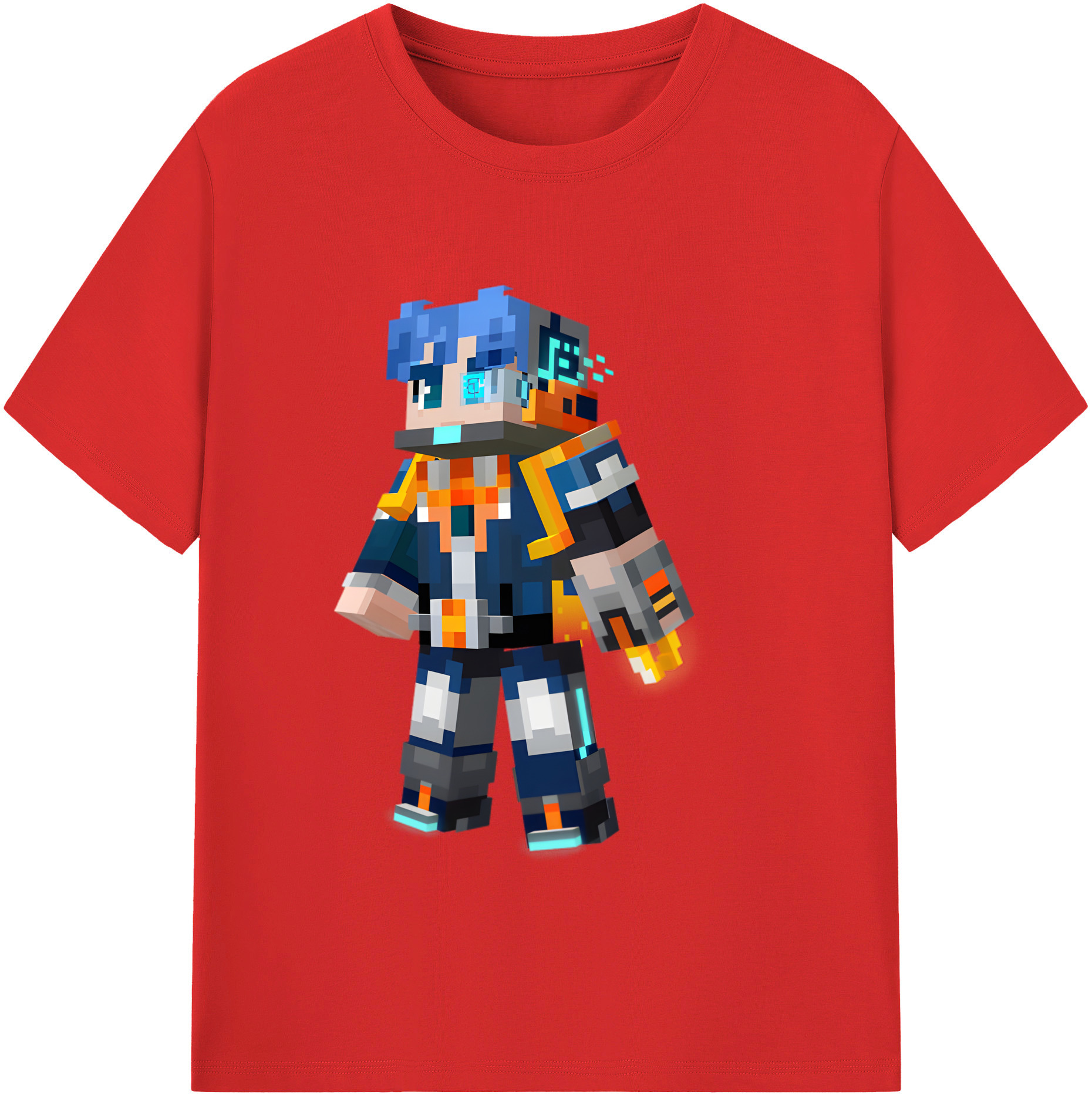 （画像用） マインクラフト ブロックの世界 Minecraft MC Block world レディースカジュアルプリントTシャツ（綿100％）