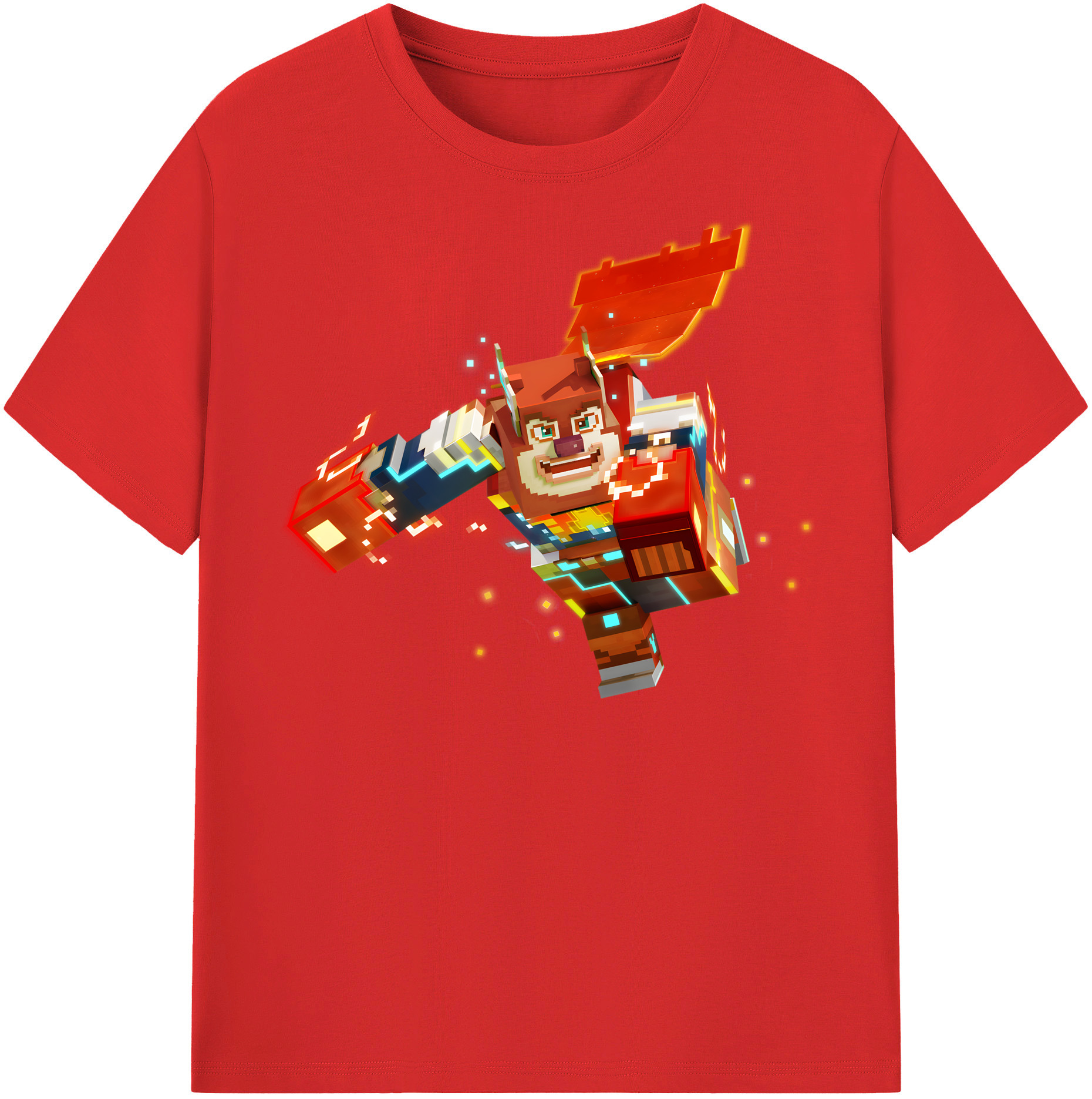 （画像用） マインクラフト ブロックの世界 Minecraft MC Block world レディースカジュアルプリントTシャツ（綿100％）
