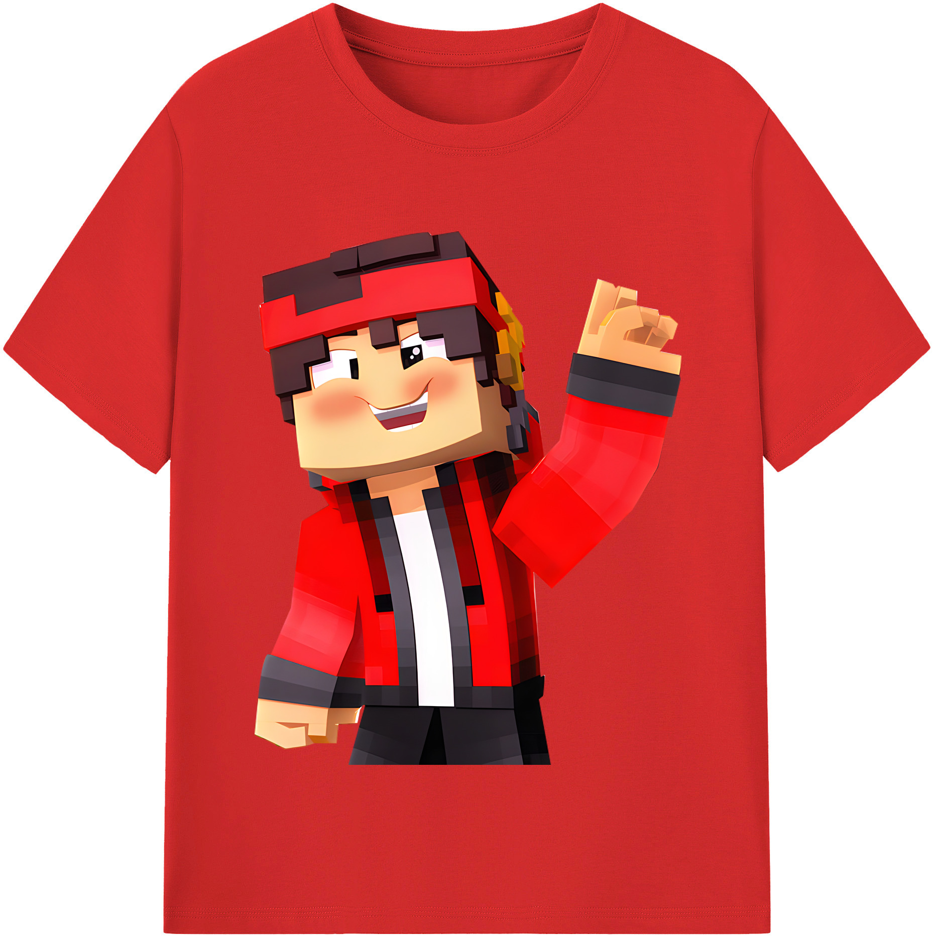 （画像用） マインクラフト ブロックの世界 Minecraft MC Block world レディースカジュアルプリントTシャツ（綿100％）