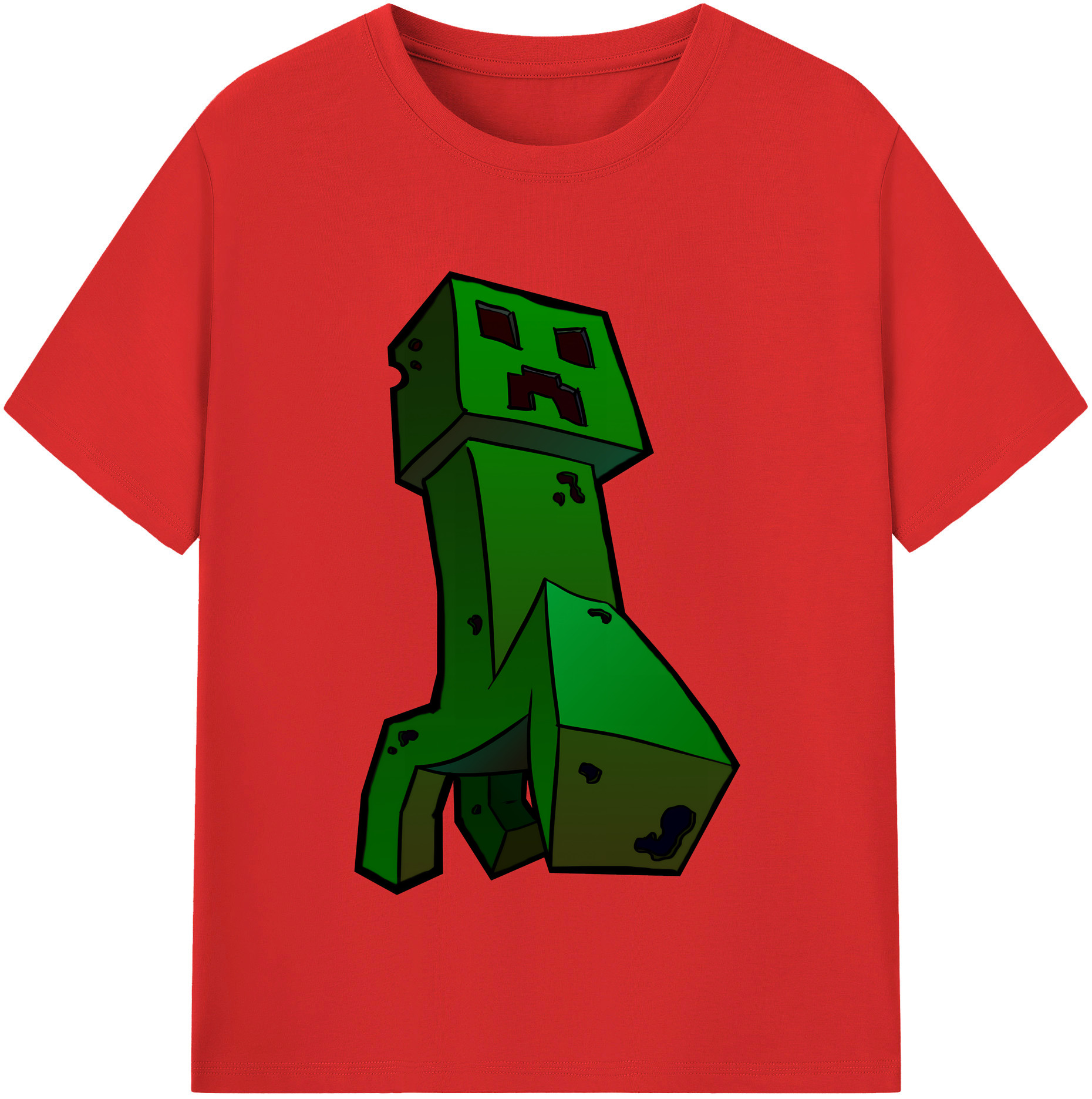 （画像用） マインクラフト ブロックの世界 Minecraft MC Block world レディースカジュアルプリントTシャツ（綿100％）