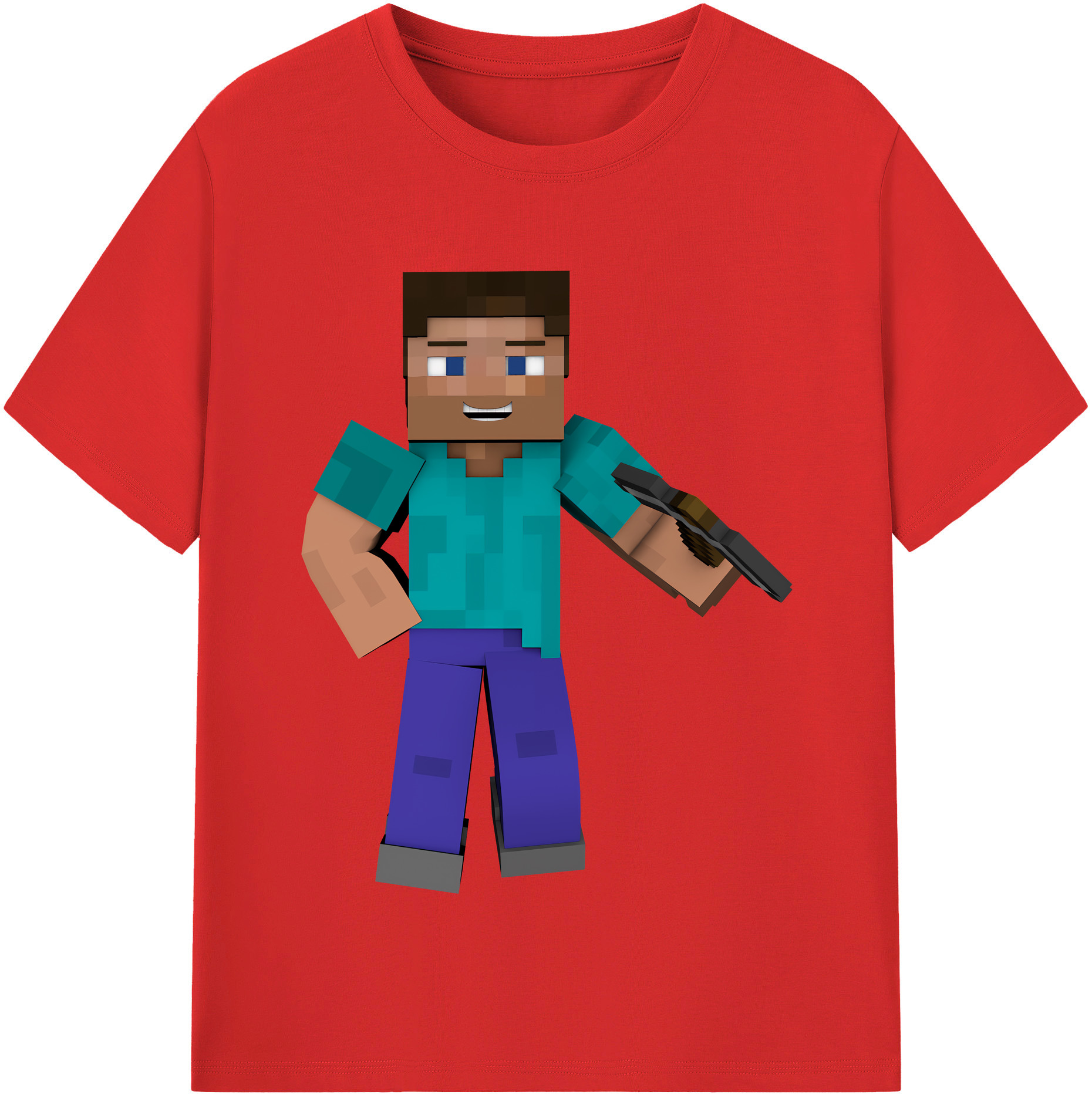 （画像用） マインクラフト ブロックの世界 Minecraft MC Block world レディースカジュアルプリントTシャツ（綿100％）
