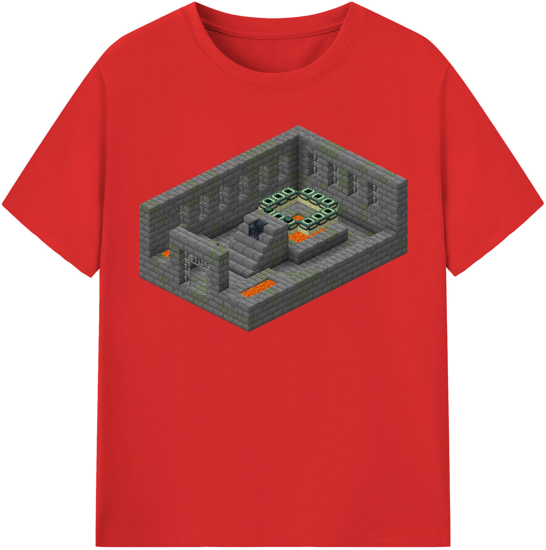 （画像用） マインクラフト ブロックの世界 Minecraft MC Block world レディースカジュアルプリントTシャツ（綿100％）
