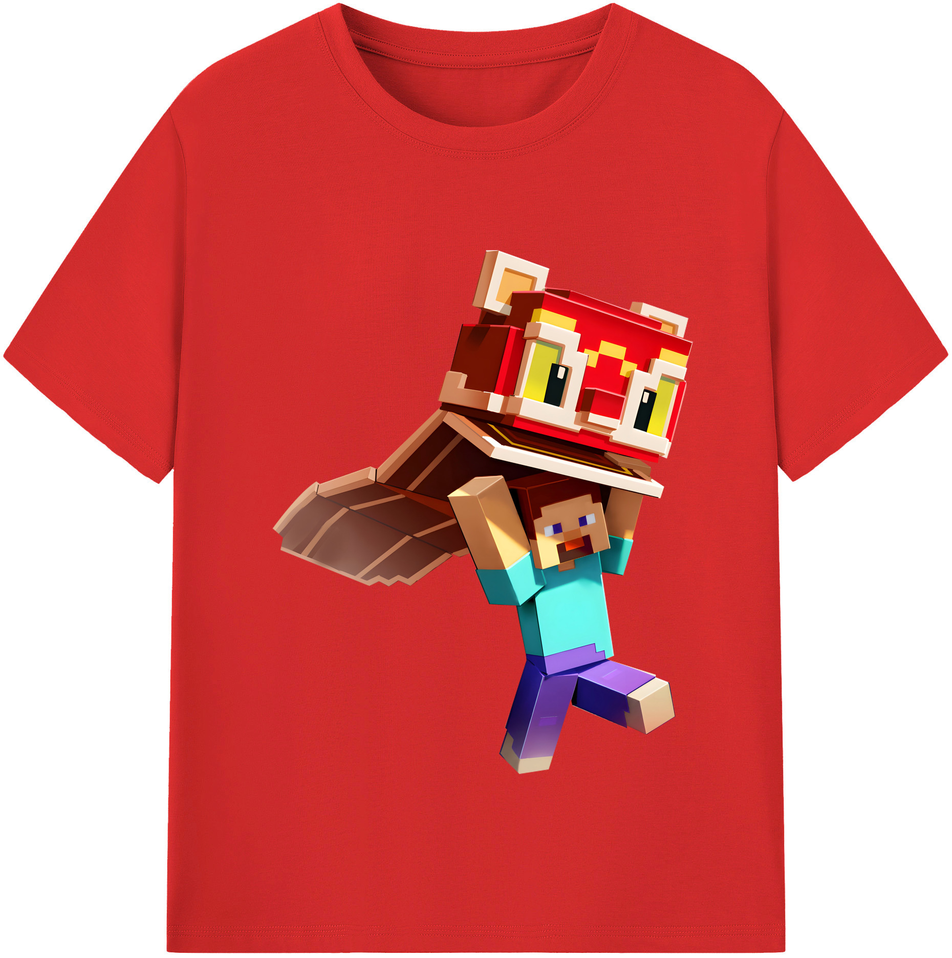 （画像用） マインクラフト ブロックの世界 Minecraft MC Block world レディースカジュアルプリントTシャツ（綿100％）