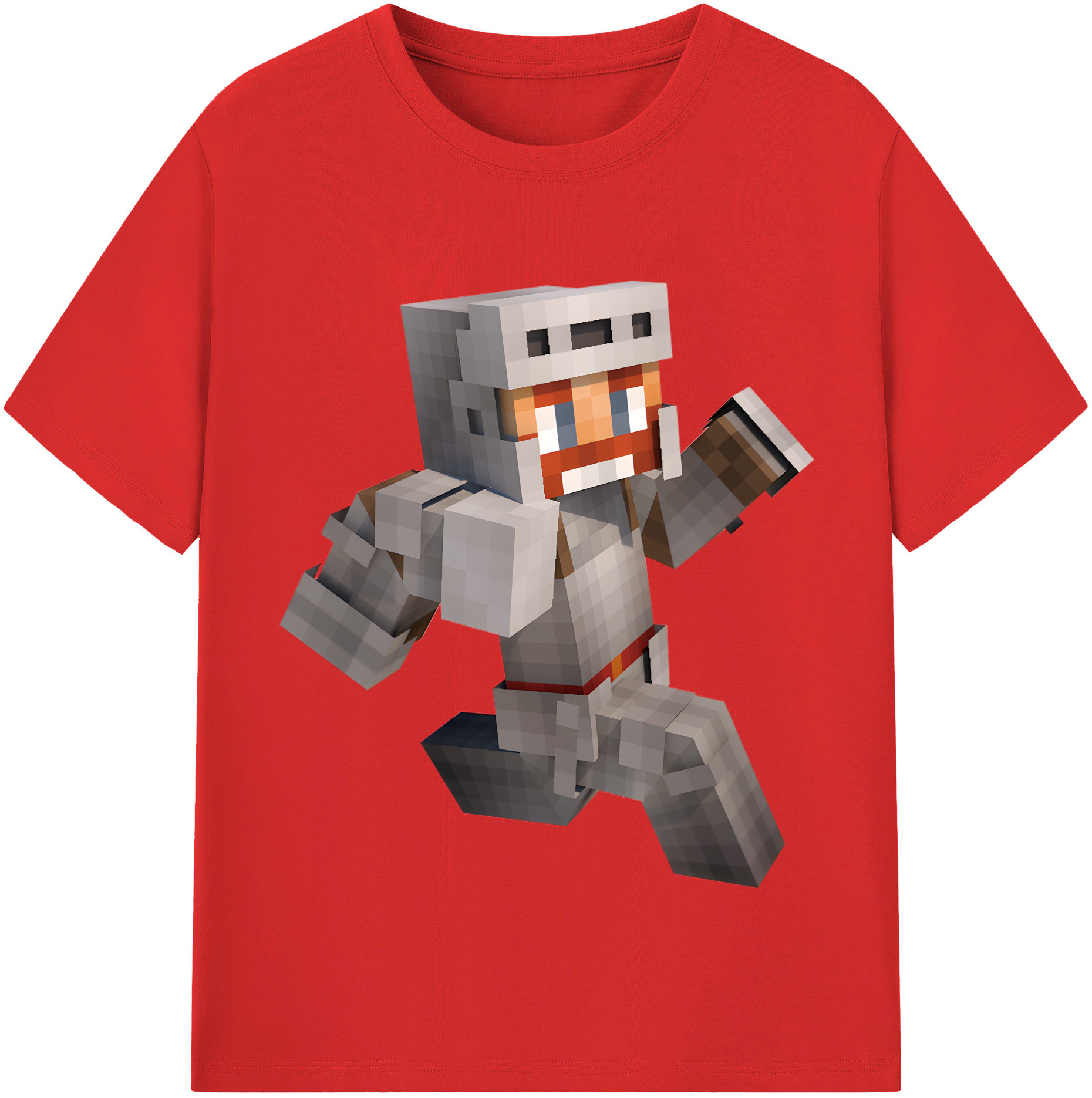 （画像用） マインクラフト ブロックの世界 Minecraft MC Block world レディースカジュアルプリントTシャツ（綿100％）