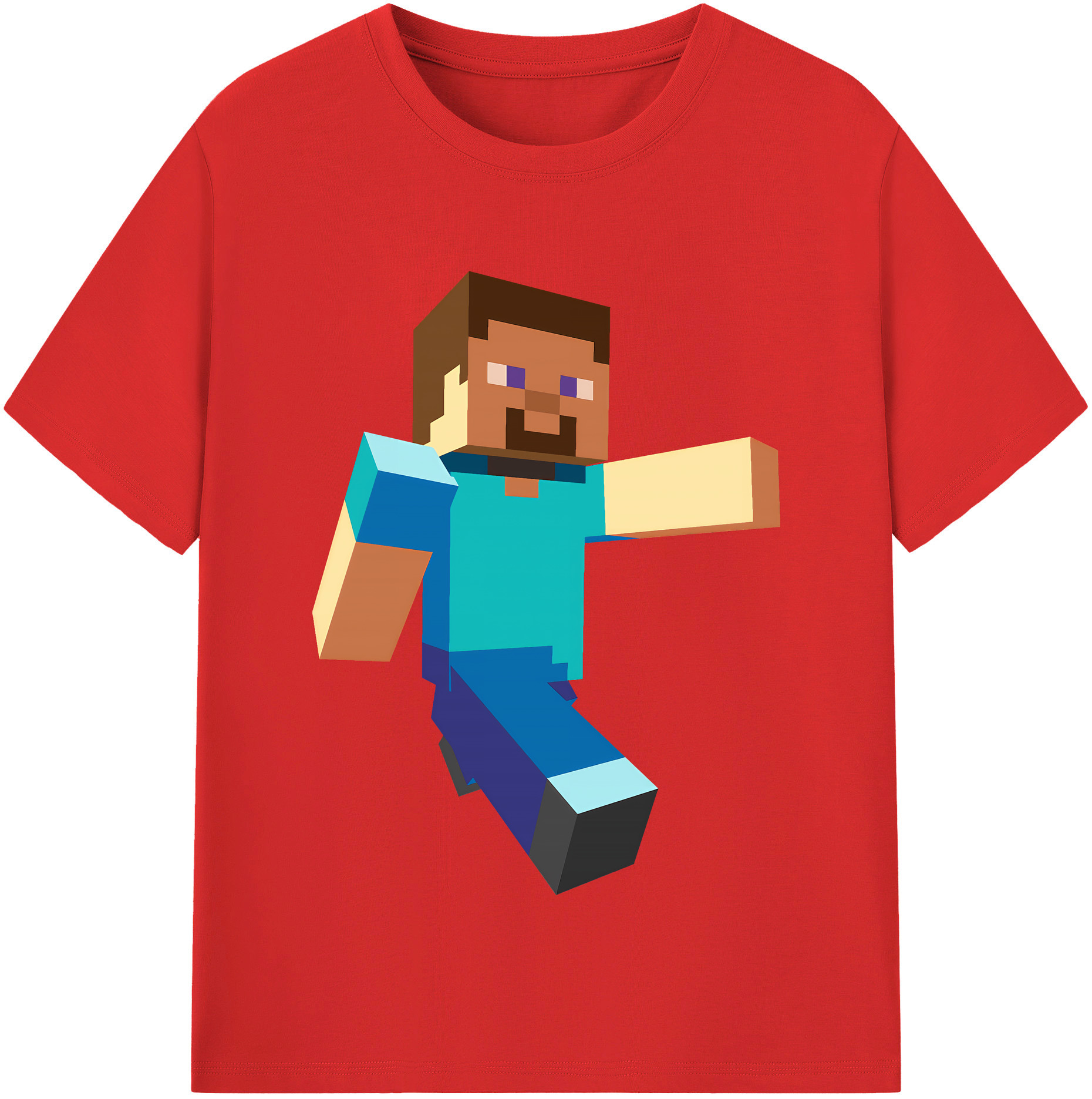 （画像用） マインクラフト ブロックの世界 Minecraft MC Block world レディースカジュアルプリントTシャツ（綿100％）