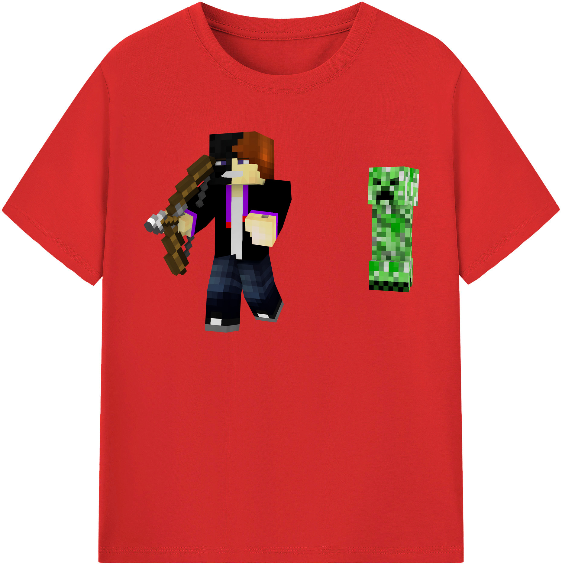 （画像用） マインクラフト ブロックの世界 Minecraft MC Block world レディースカジュアルプリントTシャツ（綿100％）