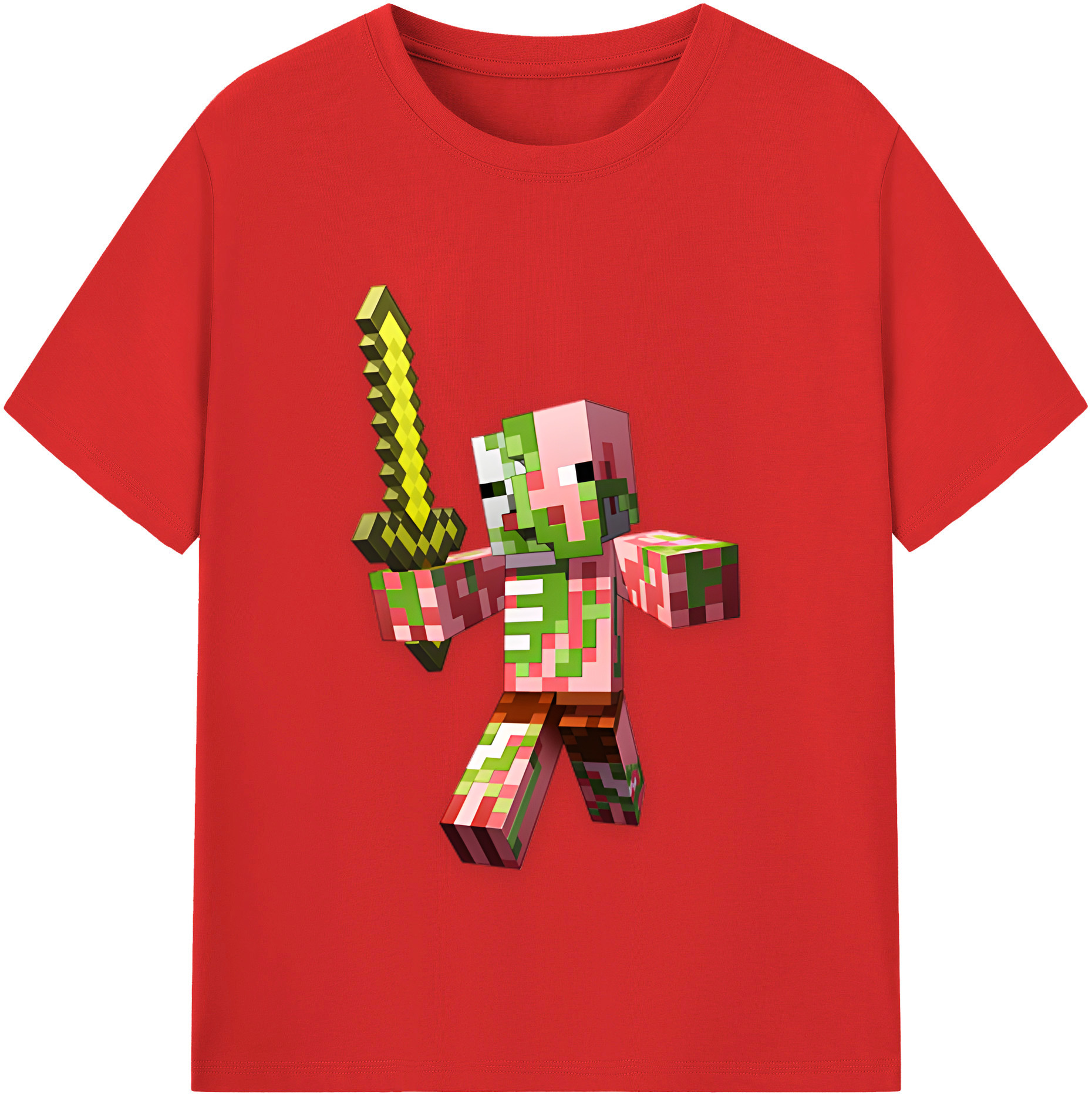 （画像用） マインクラフト ブロックの世界 Minecraft MC Block world レディースカジュアルプリントTシャツ（綿100％）