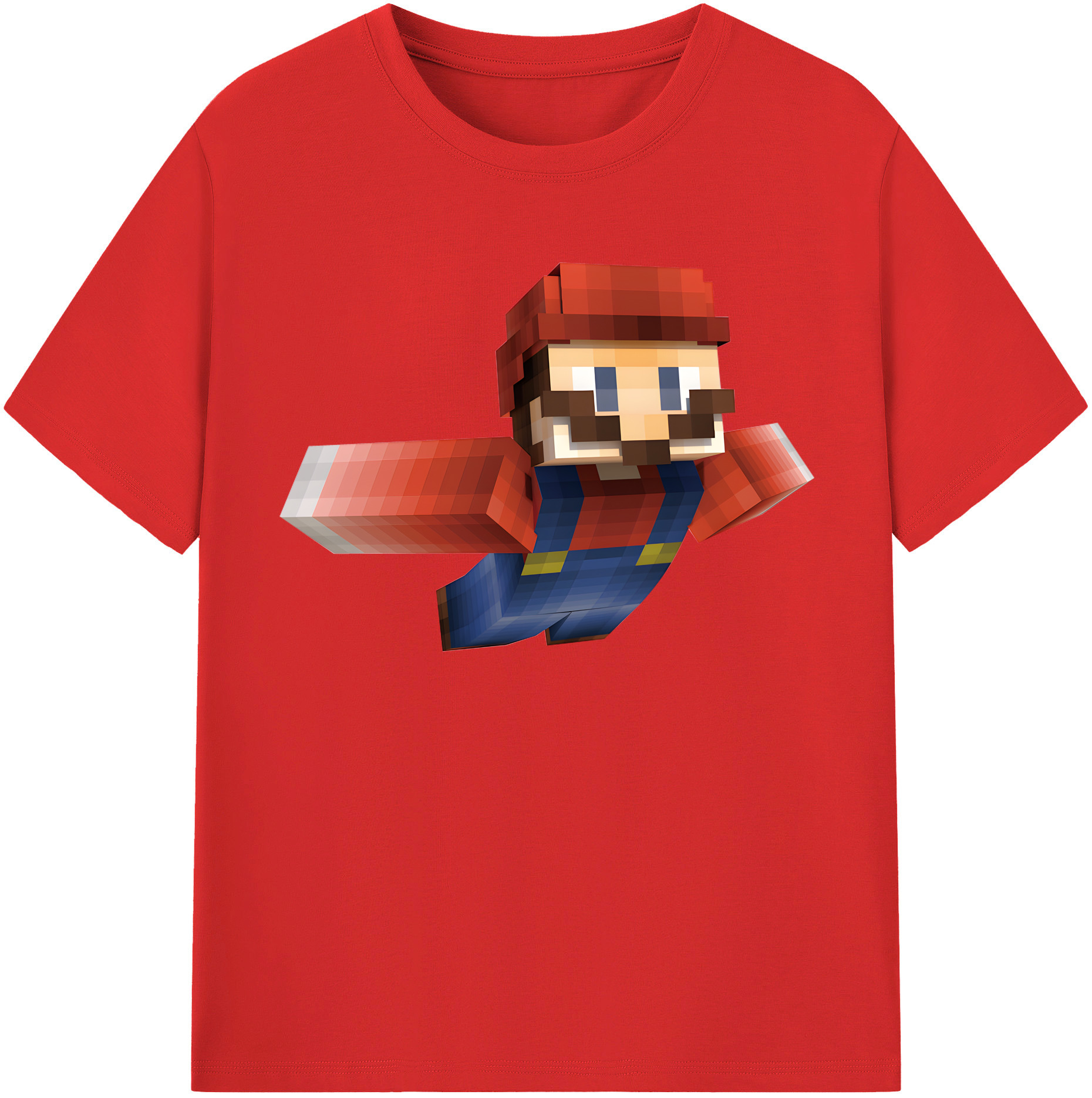 （画像用） マインクラフト ブロックの世界 Minecraft MC Block world レディースカジュアルプリントTシャツ（綿100％）