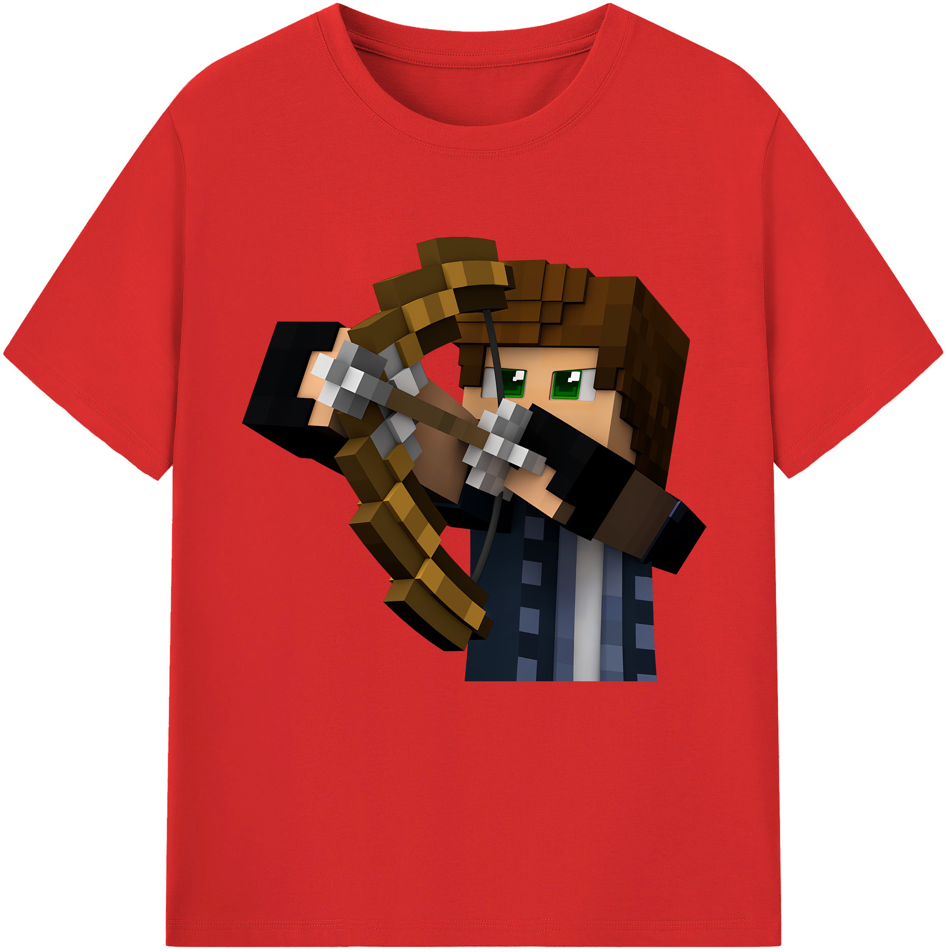 （画像用） マインクラフト ブロックの世界 Minecraft MC Block world レディースカジュアルプリントTシャツ（綿100％）