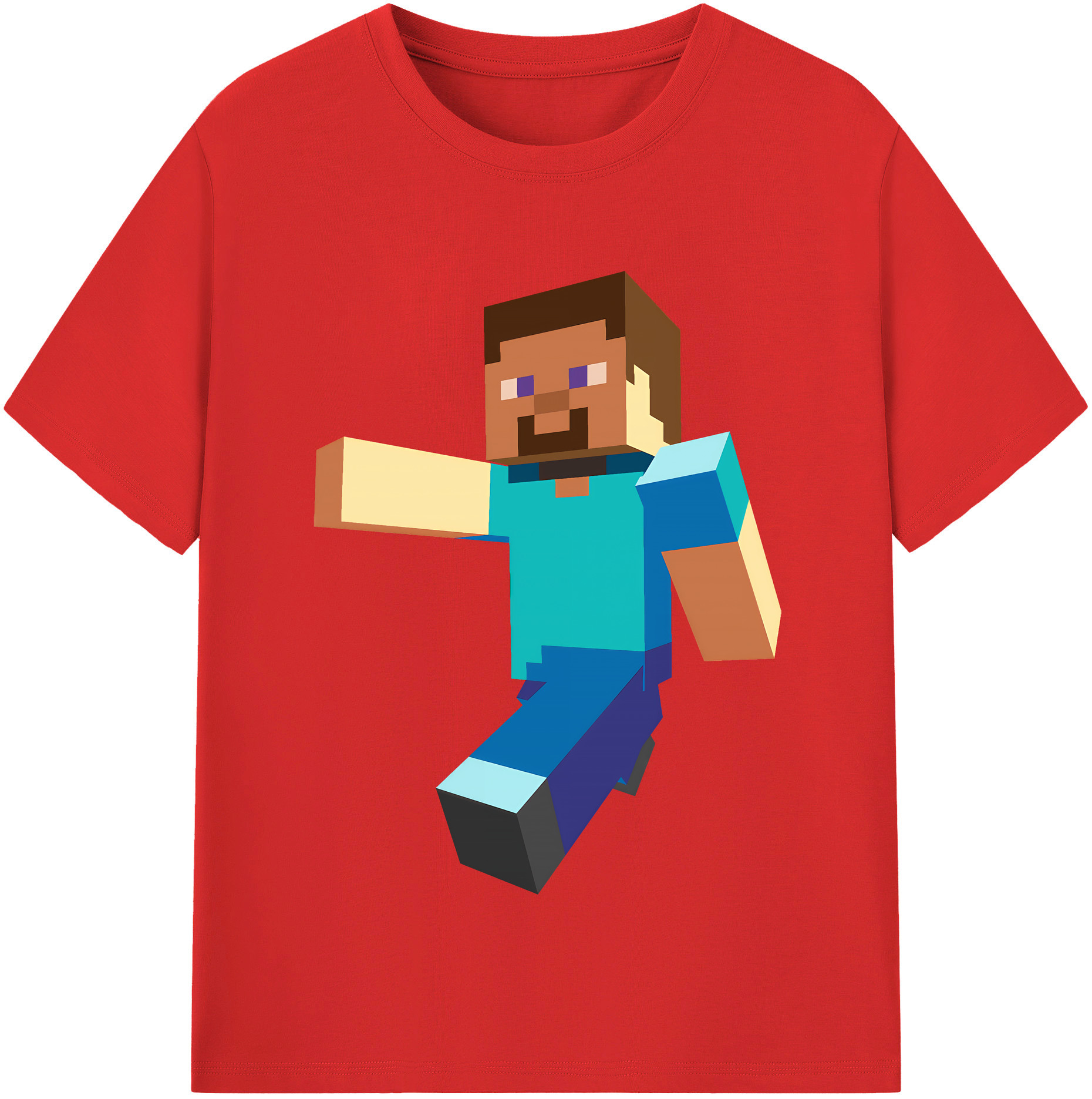 （画像用） マインクラフト ブロックの世界 Minecraft MC Block world レディースカジュアルプリントTシャツ（綿100％）