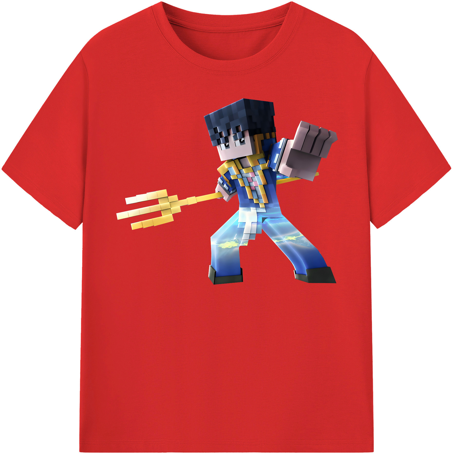 （画像用） マインクラフト ブロックの世界 Minecraft MC Block world レディースカジュアルプリントTシャツ（綿100％）