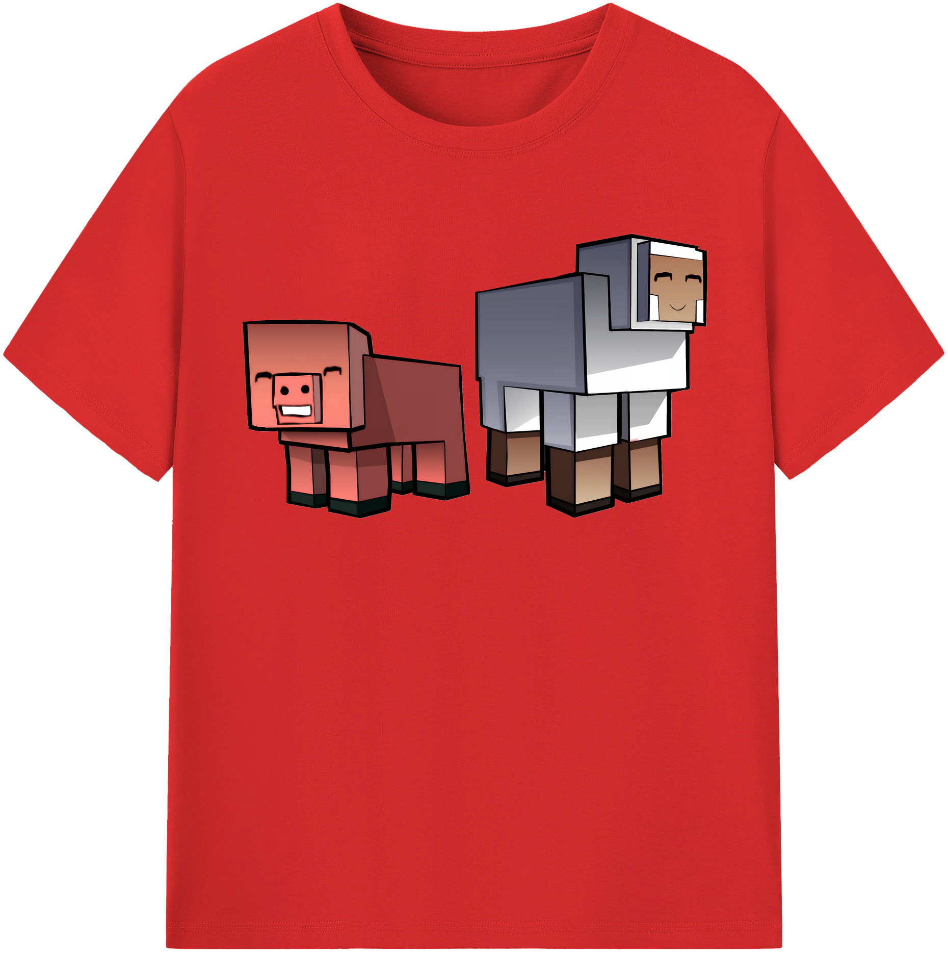 （画像用） マインクラフト ブロックの世界 Minecraft MC Block world レディースカジュアルプリントTシャツ（綿100％）