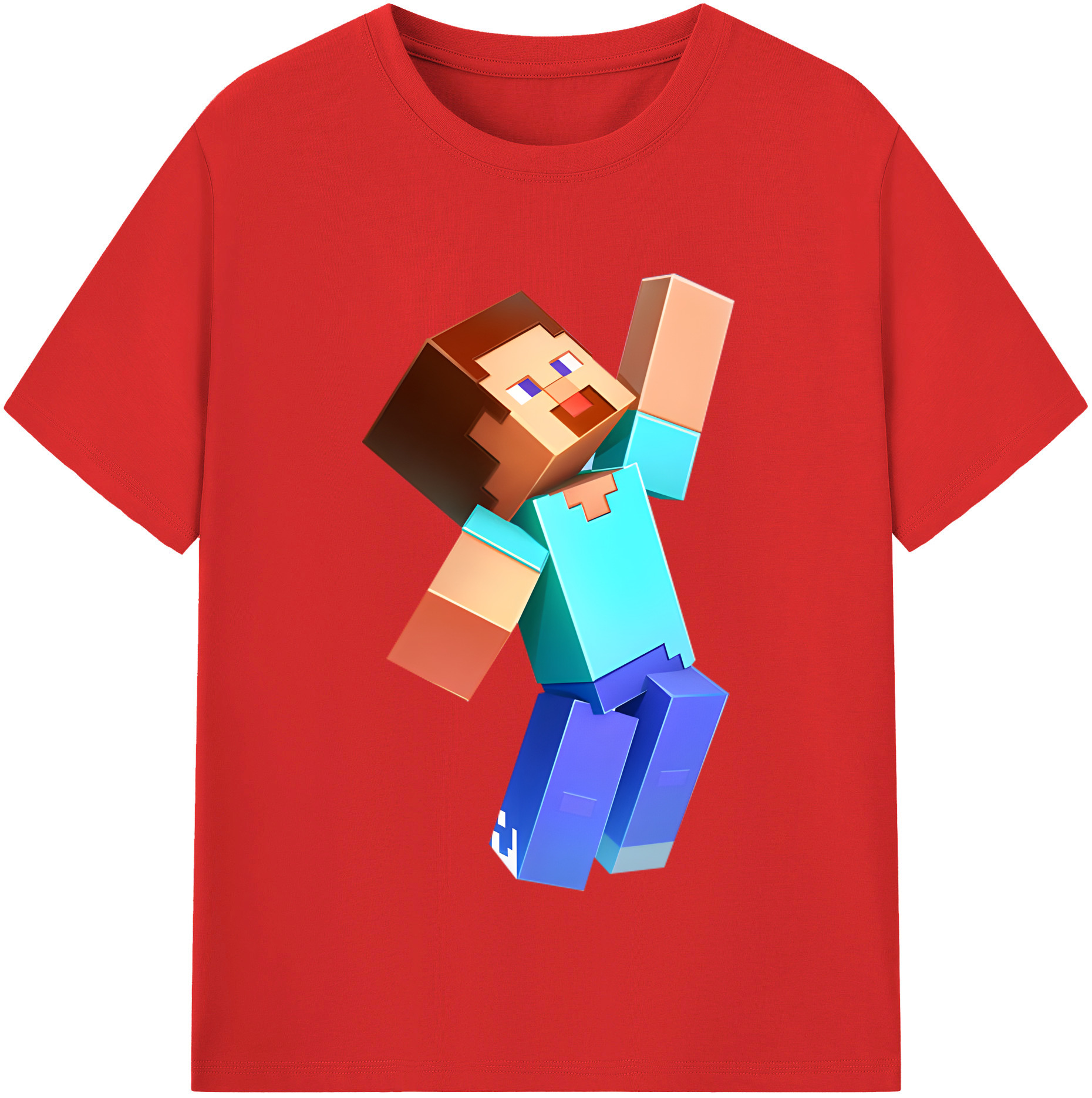 （画像用） マインクラフト ブロックの世界 Minecraft MC Block world レディースカジュアルプリントTシャツ（綿100％）