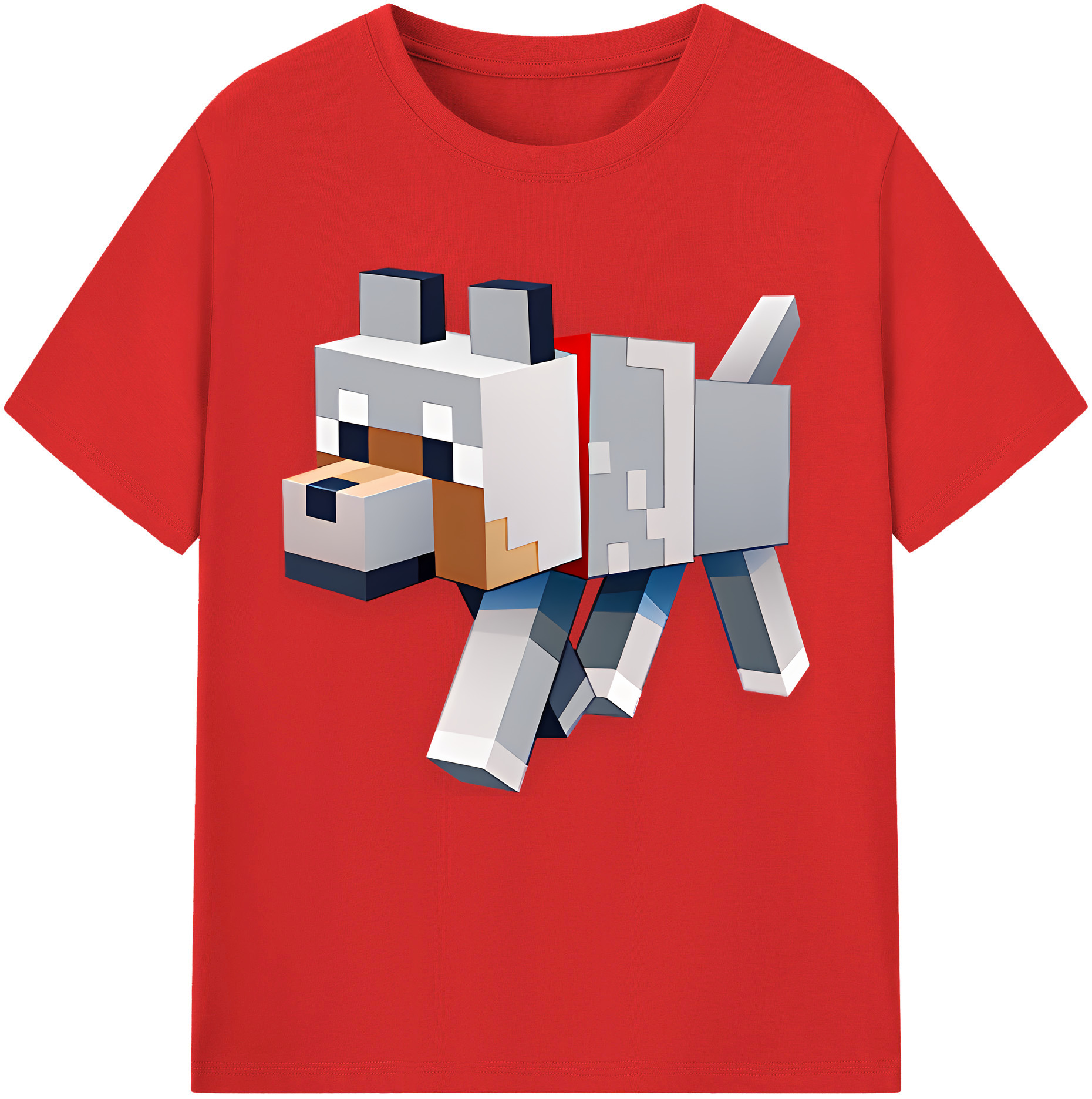 （画像用） マインクラフト ブロックの世界 Minecraft MC Block world レディースカジュアルプリントTシャツ（綿100％）