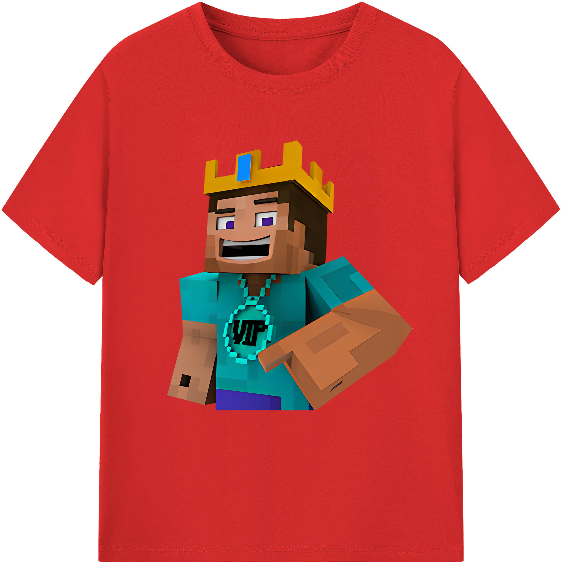 （画像用） マインクラフト ブロックの世界 Minecraft MC Block world レディースカジュアルプリントTシャツ（綿100％）