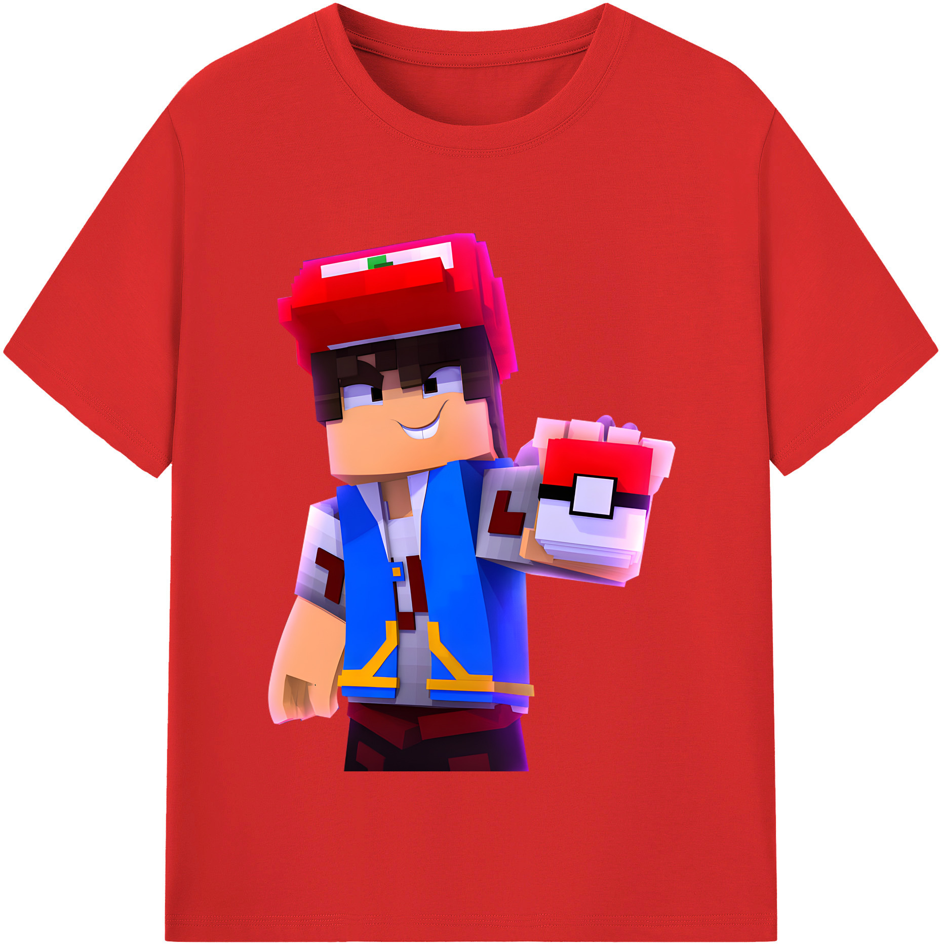 （画像用） マインクラフト ブロックの世界 Minecraft MC Block world レディースカジュアルプリントTシャツ（綿100％）