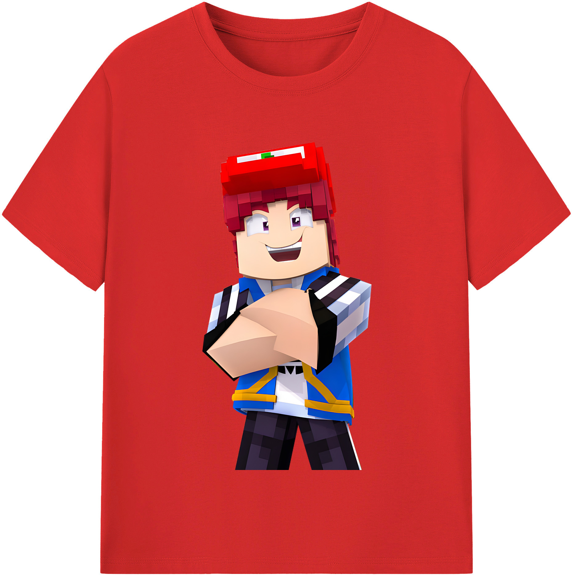 （画像用） マインクラフト ブロックの世界 Minecraft MC Block world レディースカジュアルプリントTシャツ（綿100％）