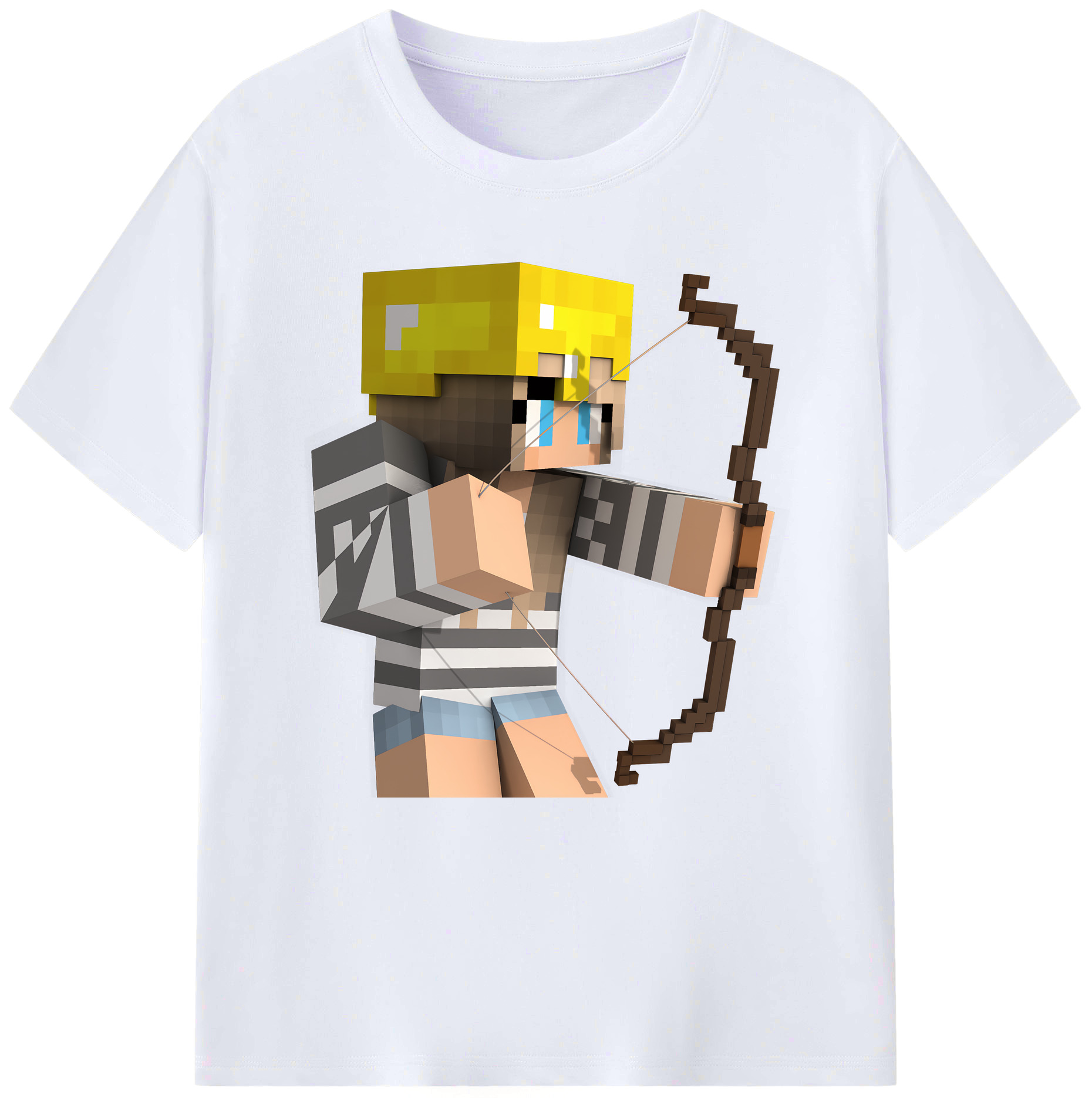 （画像用） マインクラフト ブロックの世界 Minecraft MC Block world レディースカジュアルプリントTシャツ（綿100％）