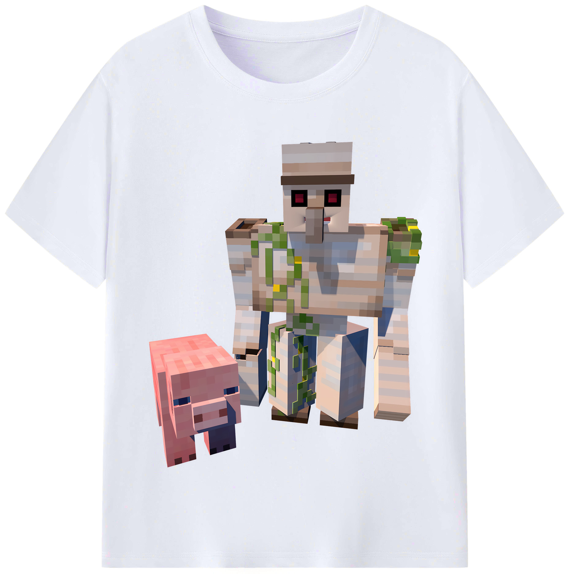 （画像用） マインクラフト ブロックの世界 Minecraft MC Block world レディースカジュアルプリントTシャツ（綿100％）