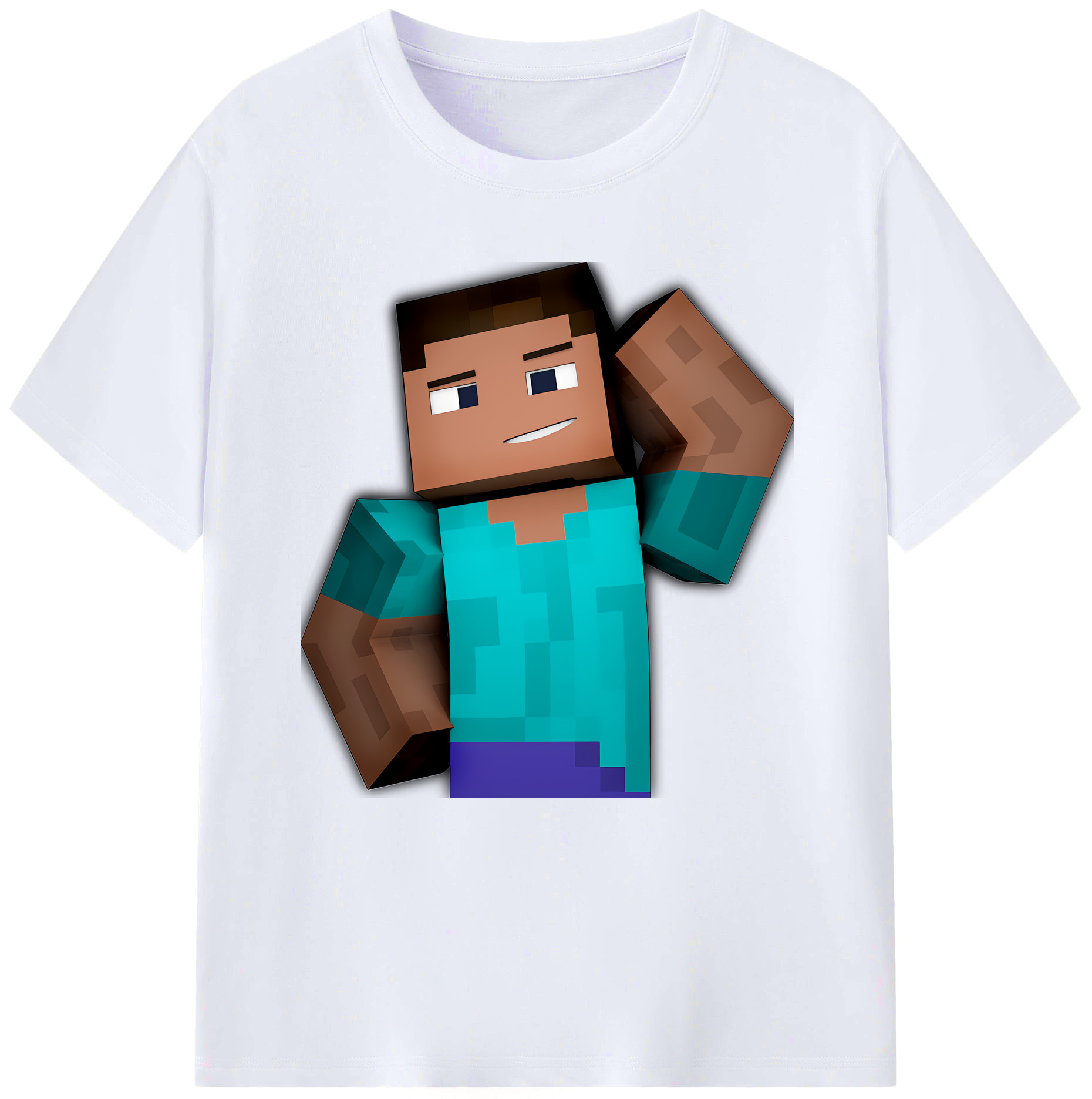 （画像用） マインクラフト ブロックの世界 Minecraft MC Block world レディースカジュアルプリントTシャツ（綿100％）