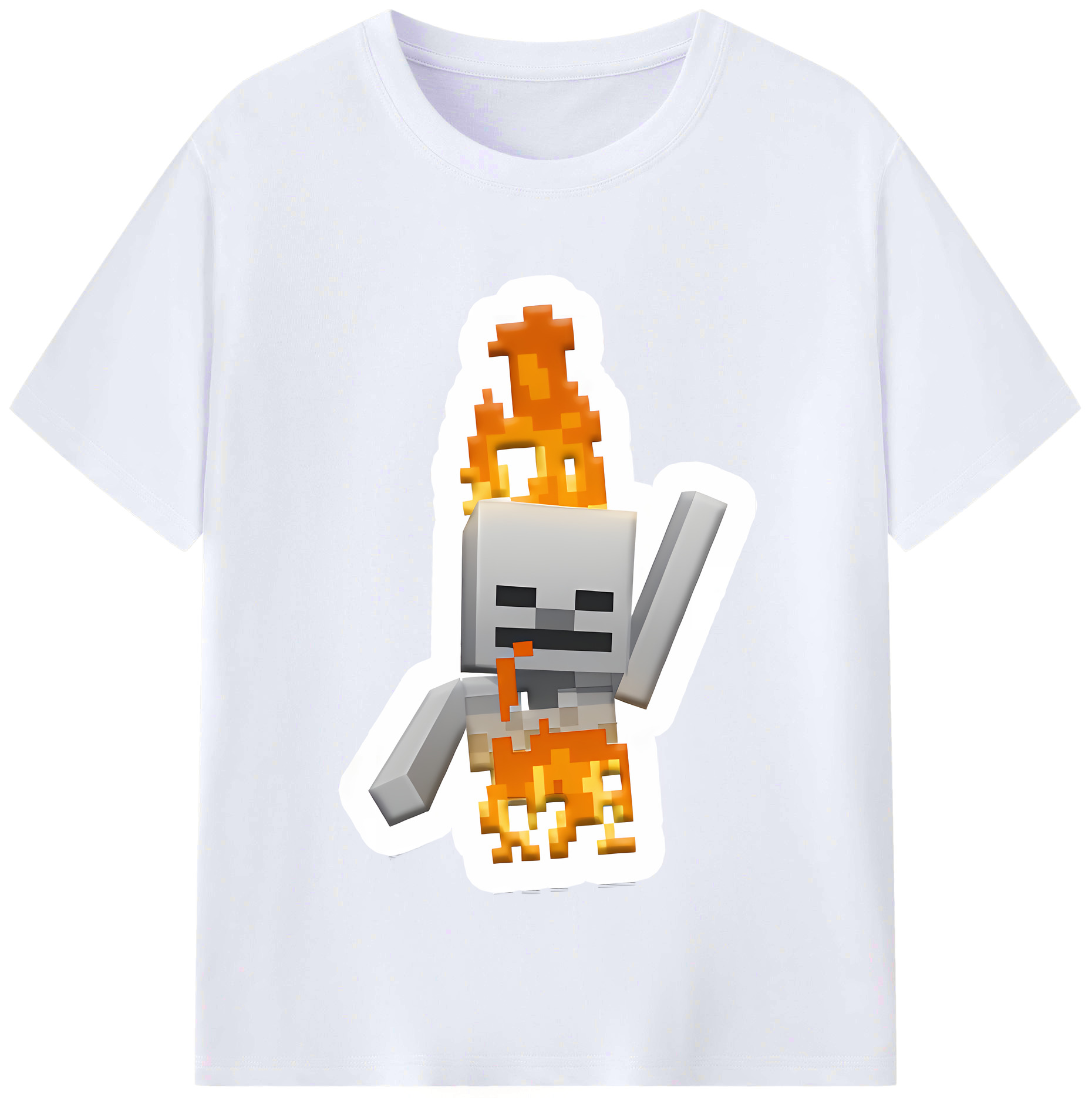 （画像用） マインクラフト ブロックの世界 Minecraft MC Block world レディースカジュアルプリントTシャツ（綿100％）