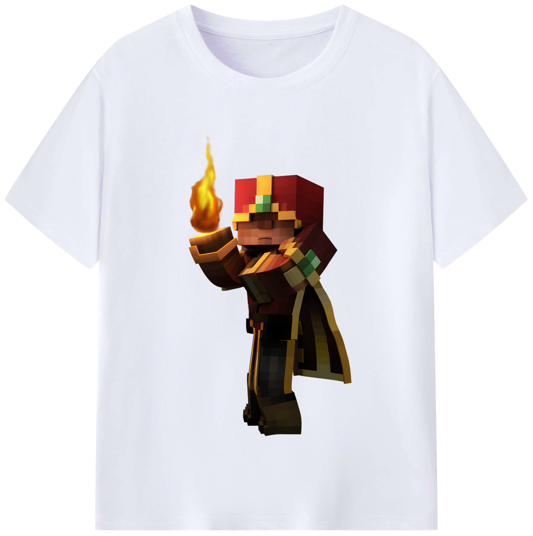 （画像用） マインクラフト ブロックの世界 Minecraft MC Block world レディースカジュアルプリントTシャツ（綿100％）