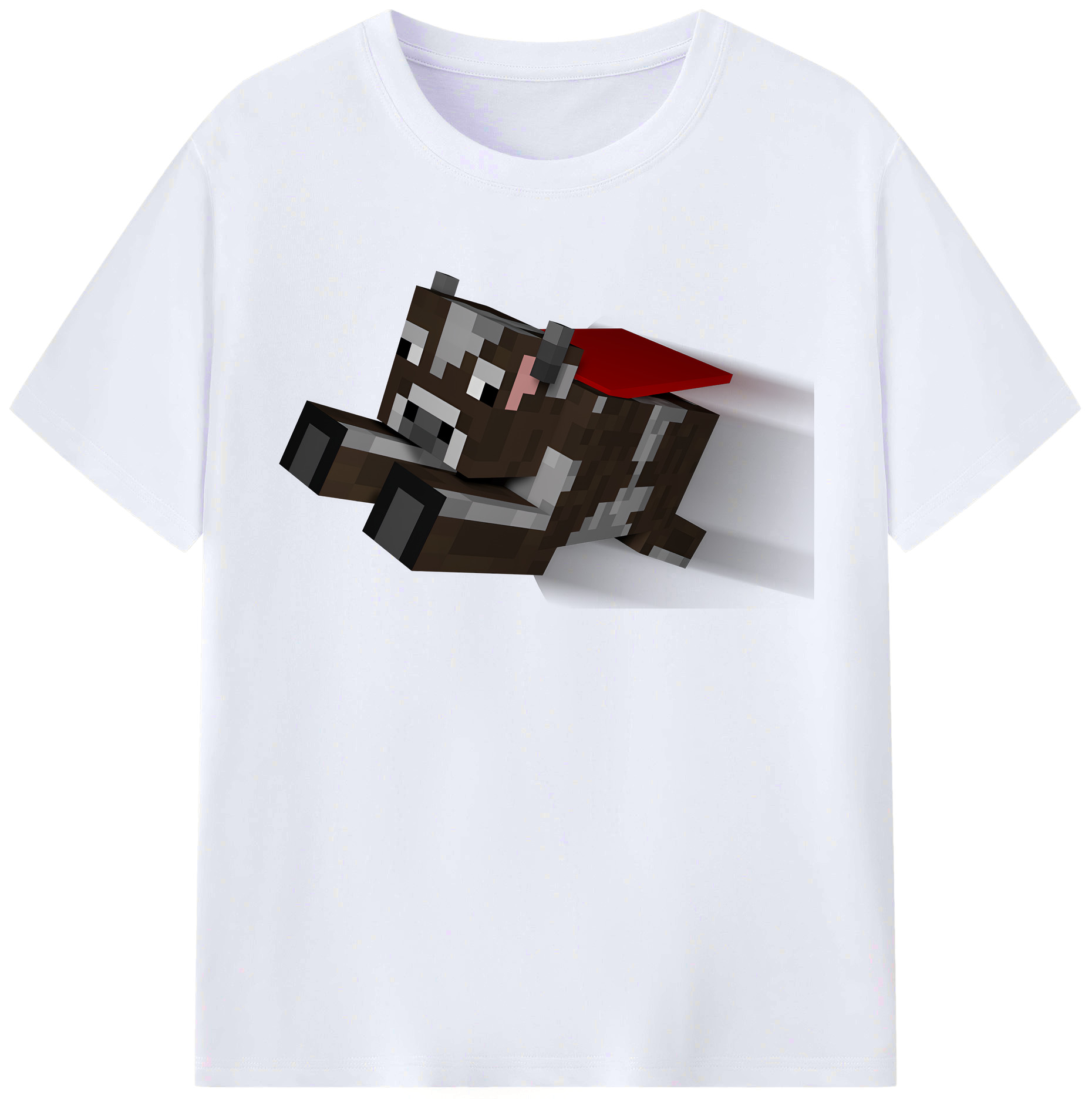 （画像用） マインクラフト ブロックの世界 Minecraft MC Block world レディースカジュアルプリントTシャツ（綿100％）