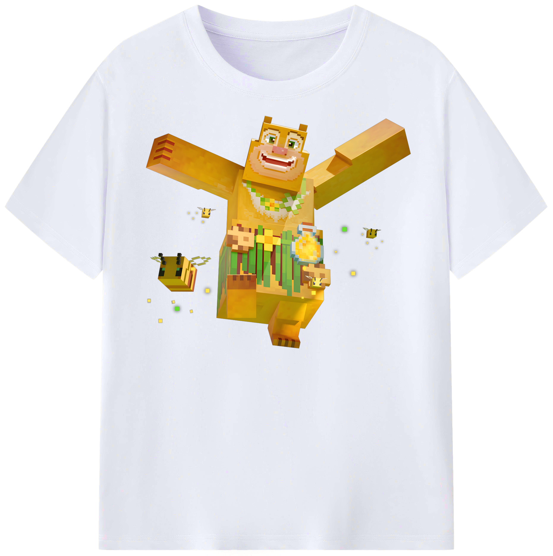 （画像用） マインクラフト ブロックの世界 Minecraft MC Block world レディースカジュアルプリントTシャツ（綿100％）