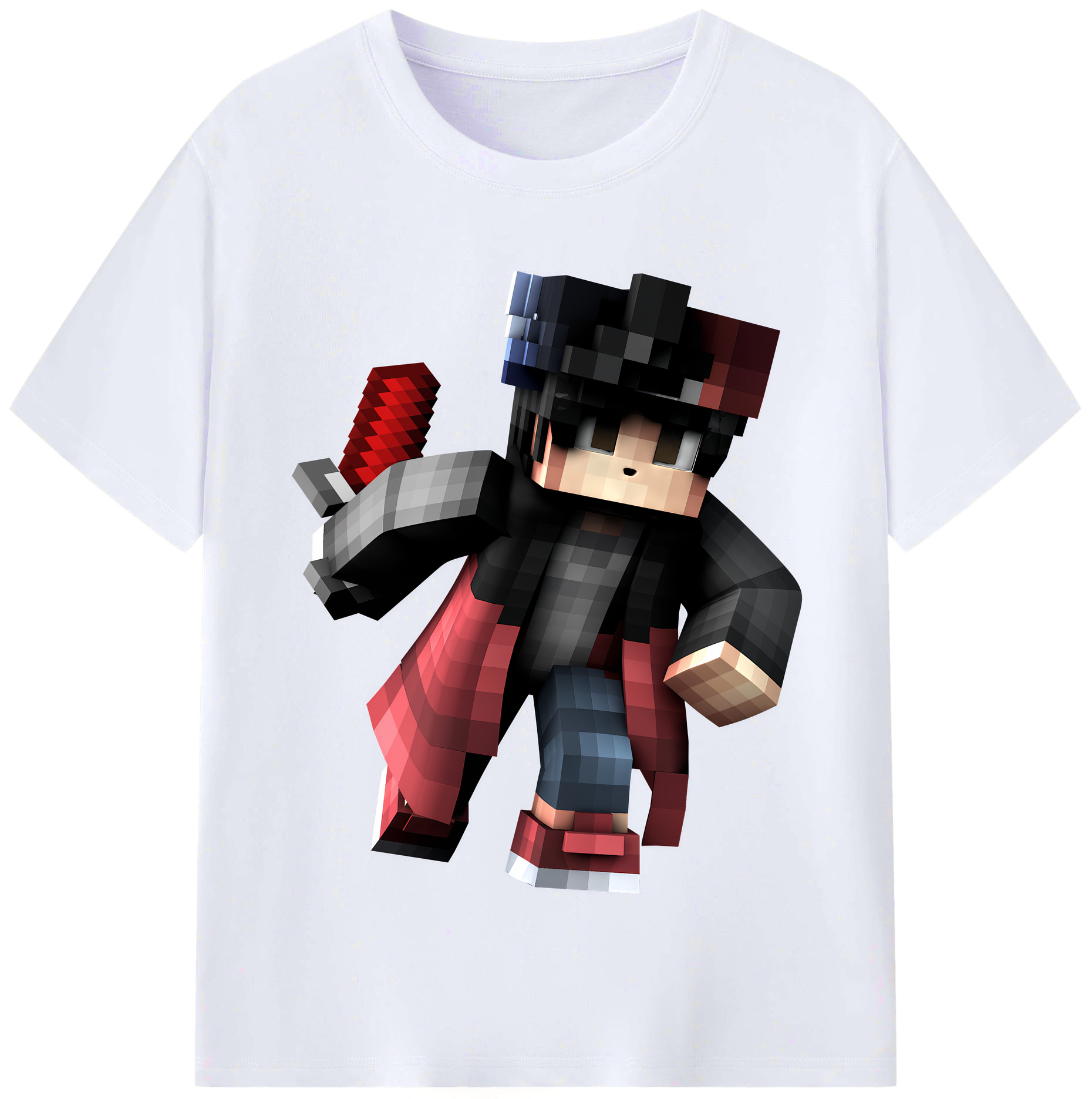 （画像用） マインクラフト ブロックの世界 Minecraft MC Block world レディースカジュアルプリントTシャツ（綿100％）