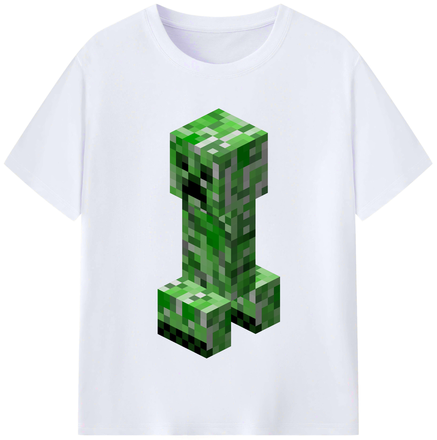 （画像用） マインクラフト ブロックの世界 Minecraft MC Block world レディースカジュアルプリントTシャツ（綿100％）