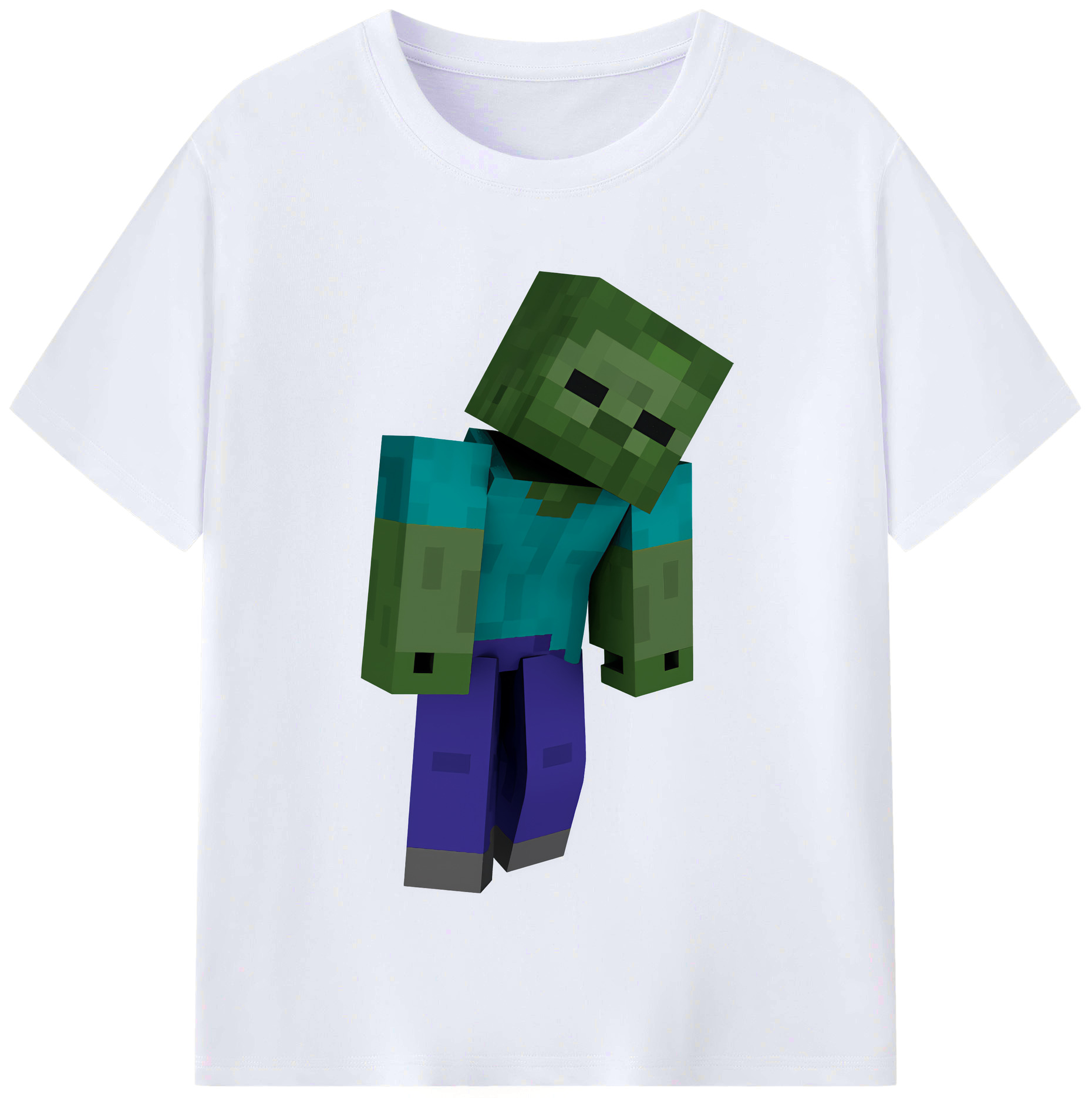（画像用） マインクラフト ブロックの世界 Minecraft MC Block world レディースカジュアルプリントTシャツ（綿100％）