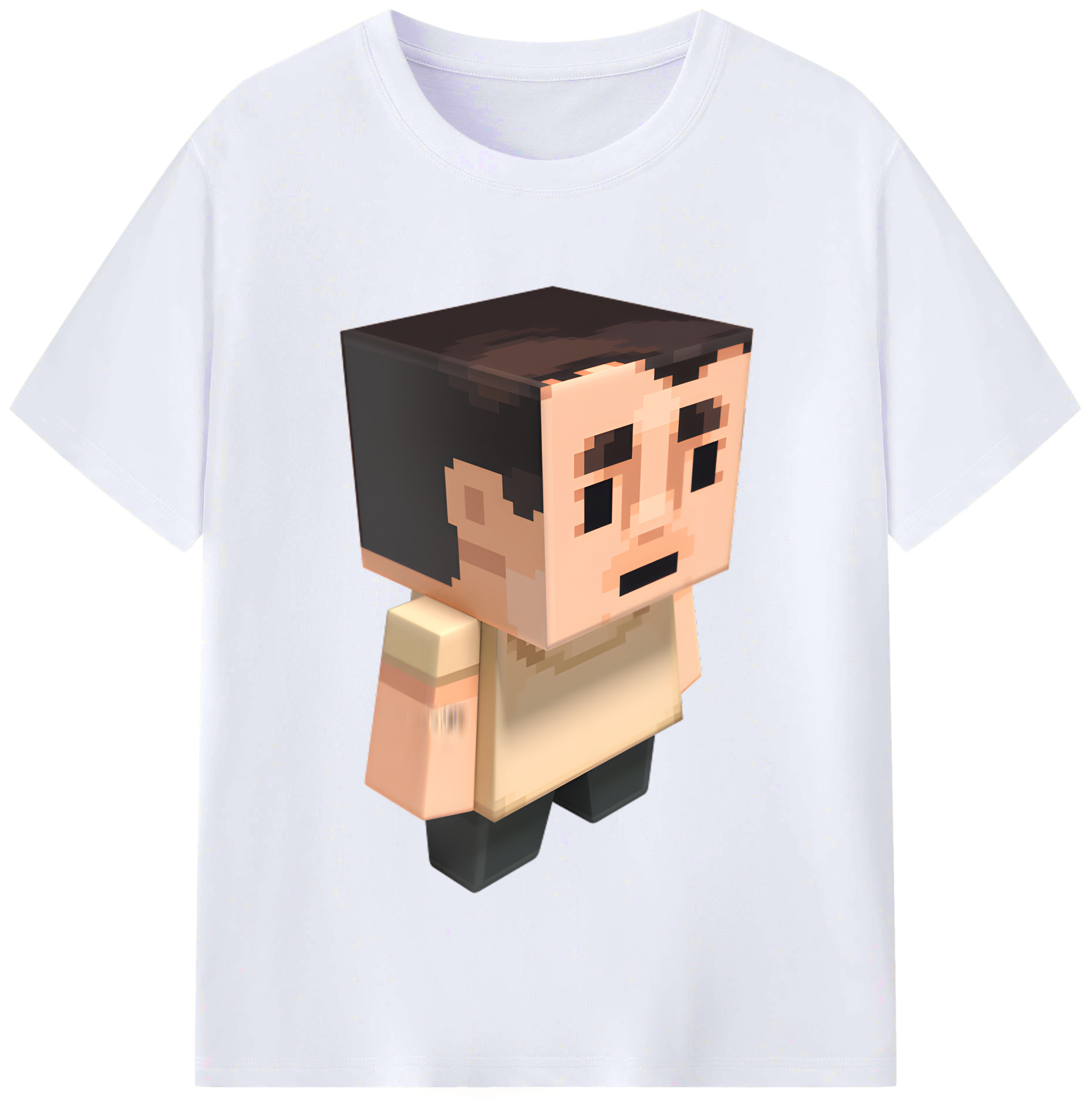 （画像用） マインクラフト ブロックの世界 Minecraft MC Block world レディースカジュアルプリントTシャツ（綿100％）