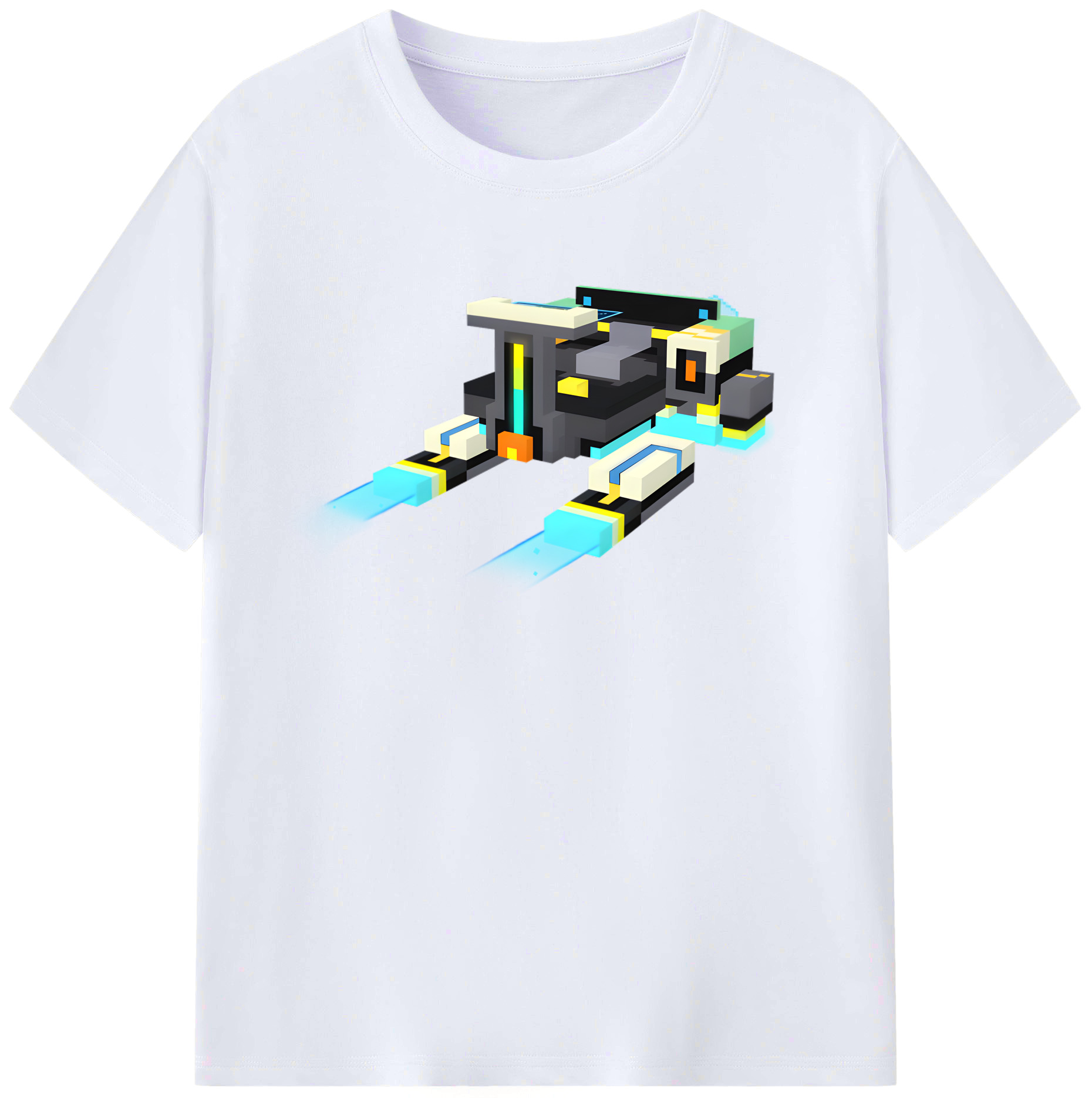 （画像用） マインクラフト ブロックの世界 Minecraft MC Block world レディースカジュアルプリントTシャツ（綿100％）